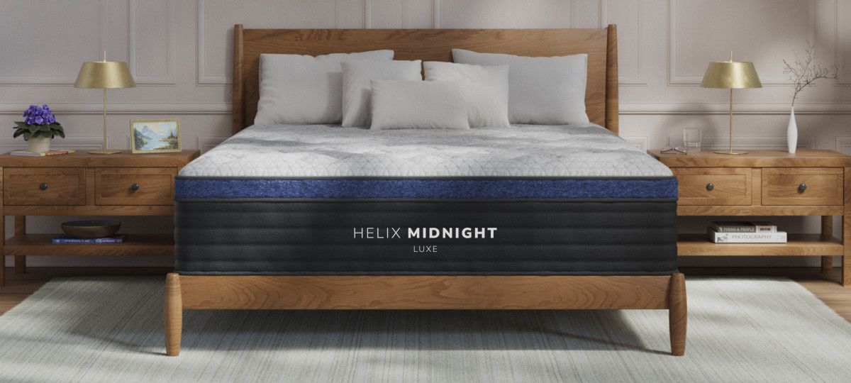 Helix Midnight Luxe mattress made up with bedding on a bed in a bedroom​​​​‌﻿‍﻿​‍​‍‌‍﻿﻿‌﻿​‍‌‍‍‌‌‍‌﻿‌‍‍‌‌‍﻿‍​‍​‍​﻿‍‍​‍​‍‌﻿​﻿‌‍​‌‌‍﻿‍‌‍‍‌‌﻿‌​‌﻿‍‌​‍﻿‍‌‍‍‌‌‍﻿﻿​‍​‍​‍﻿​​‍​‍‌‍‍​‌﻿​‍‌‍‌‌‌‍‌‍​‍​‍​﻿‍‍​‍​‍‌‍‍​‌﻿‌​‌﻿‌​‌﻿​​​﻿‍‍​‍﻿﻿​‍﻿﻿‌‍﻿​‌‍﻿﻿‌‍​﻿‌‍​‌‌‍﻿​‌‍‍​‌‍﻿﻿‌﻿​﻿‌﻿‌​​﻿‍‍​﻿​﻿​﻿​﻿​﻿​﻿​﻿​﻿​‍﻿﻿‌‍‍‌‌‍﻿‍‌﻿‌​‌‍‌‌‌‍﻿‍‌﻿‌​​‍﻿﻿‌‍‌‌‌‍‌​‌‍‍‌‌﻿‌​​‍﻿﻿‌‍﻿‌‌‍﻿﻿‌‍‌​‌‍‌‌​﻿﻿‌‌﻿​​‌﻿​‍‌‍‌‌‌﻿​﻿‌‍‌‌‌‍﻿‍‌﻿‌​‌‍​‌‌﻿‌​‌‍‍‌‌‍﻿﻿‌‍﻿‍​﻿‍﻿‌‍‍‌‌‍‌​​﻿﻿‌‌﻿​​‌﻿​‍‌‍﻿﻿‌‍‌​‌﻿‌‌‌‍​﻿‌﻿‌​​‍﻿‌‌‍﻿‌‌‍​‌‌‍﻿‍‌‍​‌‌﻿‌​‌‍‌‌‌‍‌‌​‍﻿‌‌‍‍​‌‍‌‌‌‍﻿​‌‍‍‌‌﻿‍​​‍﻿‌‌‍﻿‌‌‍‍‌‌‍‌​‌‍﻿‍‌‍‍‌‌‍‌﻿‌‍‍​‌﻿‌​​‍﻿‌‌‍﻿​‌﻿‌‌‌﻿‍​‌‍‌‌​﻿‍﻿‌﻿‌​‌﻿‍‌‌﻿​​‌‍‌‌​﻿﻿‌‌﻿​​‌﻿​‍‌‍﻿﻿‌‍‌​‌﻿‌‌‌‍​﻿‌﻿‌​​﻿‍﻿‌﻿​​‌‍​‌‌﻿‌​‌‍‍​​﻿﻿‌‌‍‍‌‌‍﻿‌‌‍​‌‌‍‌﻿‌‍‌‌‌﻿​﻿​‍‌‌​﻿‌‌‌​​‍‌‌﻿﻿‌‍‍﻿‌‍‌‌‌﻿‍‌​‍‌‌​﻿​﻿‌​‌​​‍‌‌​﻿​﻿‌​‌​​‍‌‌​﻿​‍​﻿​‍‌‍​‍‌‍‌​​﻿‍​‌‍‌‌‌‍‌‍‌‍​﻿‌‍‌‍​﻿​‌​﻿‌​​﻿‌‍​﻿‌‍​﻿‌​​‍‌‌​﻿​‍​﻿​‍​‍‌‌​﻿‌‌‌​‌​​‍﻿‍‌‍​‌‌‍﻿​‌﻿‌​​﻿﻿﻿‌‍​‍‌‍​‌‌﻿​﻿‌‍‌‌‌‌‌‌‌﻿​‍‌‍﻿​​﻿﻿‌‌‍‍​‌﻿‌​‌﻿‌​‌﻿​​​‍‌‌​﻿​﻿‌​​‌​‍‌‌​﻿​‍‌​‌‍​‍‌‌​﻿​‍‌​‌‍‌‍﻿​‌‍﻿﻿‌‍​﻿‌‍​‌‌‍﻿​‌‍‍​‌‍﻿﻿‌﻿​﻿‌﻿‌​​‍‌‌​﻿​﻿‌​​‌​﻿​﻿​﻿​﻿​﻿​﻿​﻿​﻿​‍‌‍‌‍‍‌‌‍‌​​﻿﻿‌‌﻿​​‌﻿​‍‌‍﻿﻿‌‍‌​‌﻿‌‌‌‍​﻿‌﻿‌​​‍﻿‌‌‍﻿‌‌‍​‌‌‍﻿‍‌‍​‌‌﻿‌​‌‍‌‌‌‍‌‌​‍﻿‌‌‍‍​‌‍‌‌‌‍﻿​‌‍‍‌‌﻿‍​​‍﻿‌‌‍﻿‌‌‍‍‌‌‍‌​‌‍﻿‍‌‍‍‌‌‍‌﻿‌‍‍​‌﻿‌​​‍﻿‌‌‍﻿​‌﻿‌‌‌﻿‍​‌‍‌‌​‍‌‍‌﻿‌​‌﻿‍‌‌﻿​​‌‍‌‌​﻿﻿‌‌﻿​​‌﻿​‍‌‍﻿﻿‌‍‌​‌﻿‌‌‌‍​﻿‌﻿‌​​‍‌‍‌﻿​​‌‍​‌‌﻿‌​‌‍‍​​﻿﻿‌‌‍‍‌‌‍﻿‌‌‍​‌‌‍‌﻿‌‍‌‌‌﻿​﻿​‍‌‌​﻿‌‌‌​​‍‌‌﻿﻿‌‍‍﻿‌‍‌‌‌﻿‍‌​‍‌‌​﻿​﻿‌​‌​​‍‌‌​﻿​﻿‌​‌​​‍‌‌​﻿​‍​﻿​‍‌‍​‍‌‍‌​​﻿‍​‌‍‌‌‌‍‌‍‌‍​﻿‌‍‌‍​﻿​‌​﻿‌​​﻿‌‍​﻿‌‍​﻿‌​​‍‌‌​﻿​‍​﻿​‍​‍‌‌​﻿‌‌‌​‌​​‍﻿‍‌‍​‌‌‍﻿​‌﻿‌​​‍‌‍‌﻿​​‌‍‌‌‌﻿​‍‌﻿​﻿‌﻿​​‌‍‌‌‌‍​﻿‌﻿‌​‌‍‍‌‌﻿‌‍‌‍‌‌​﻿﻿‌‌﻿​​‌﻿‌‌‌‍​‍‌‍﻿​‌‍‍‌‌﻿​﻿‌‍‍​‌‍‌‌‌‍‌​​‍​‍‌﻿﻿‌