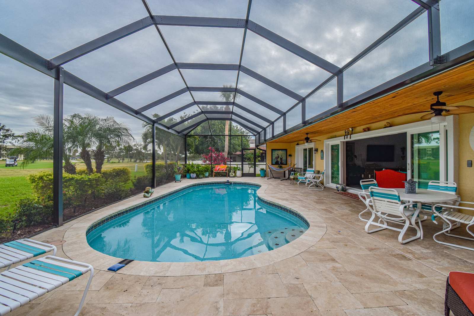 Lanai pool patio furniture — Custom design-build near IMG Academy, West Bradenton