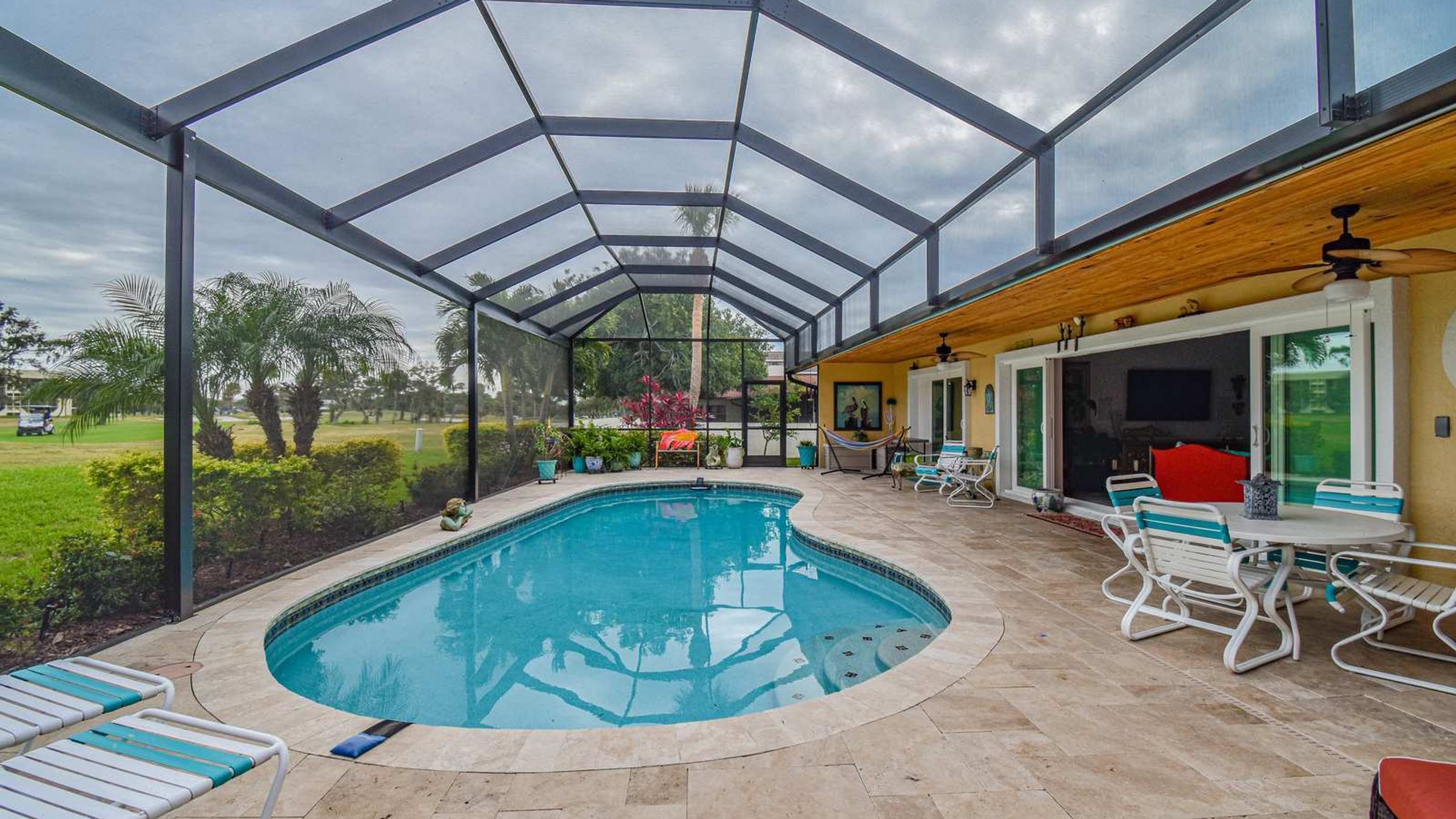 Lanai pool patio furniture — Custom design-build near IMG Academy, West Bradenton
