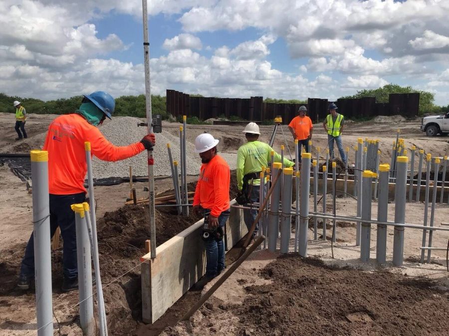 Survey conduit pipes crew formwork — Florida Everglades Annex Restoration