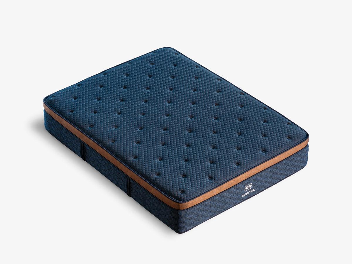 Aurora Luxe Cooling mattress shown from an angle on a plain white background