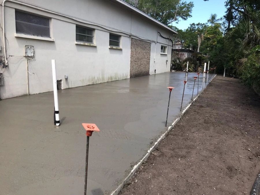 Cured concrete pathway slab — Bradenton Research Center