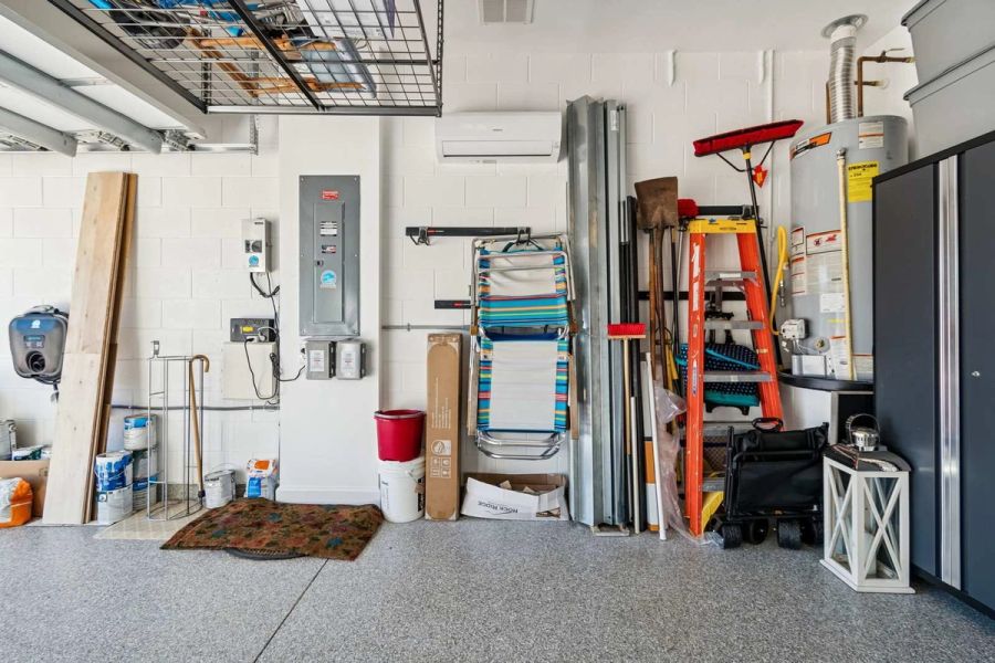 Garage wall storage water heater — Whole-home renovation, Bradenton