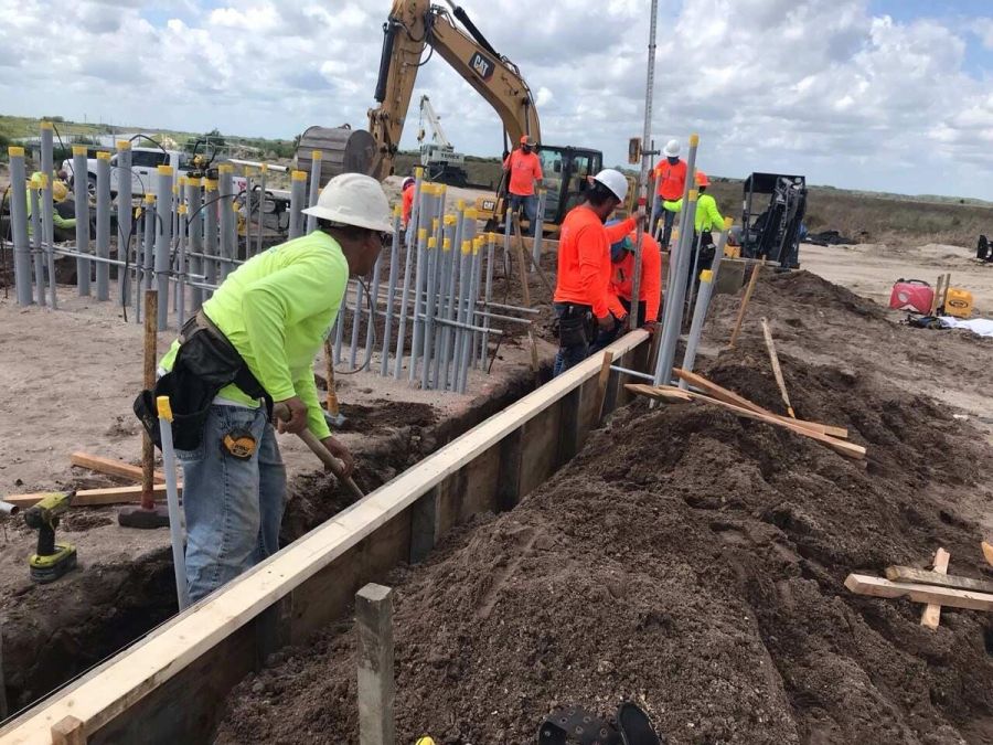 Trench digging excavator formwork — Florida Everglades Annex Restoration
