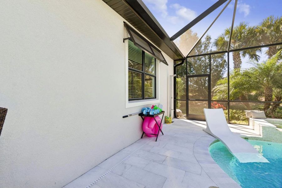 Screened lanai pool loungers — Whole-home renovation, Bradenton