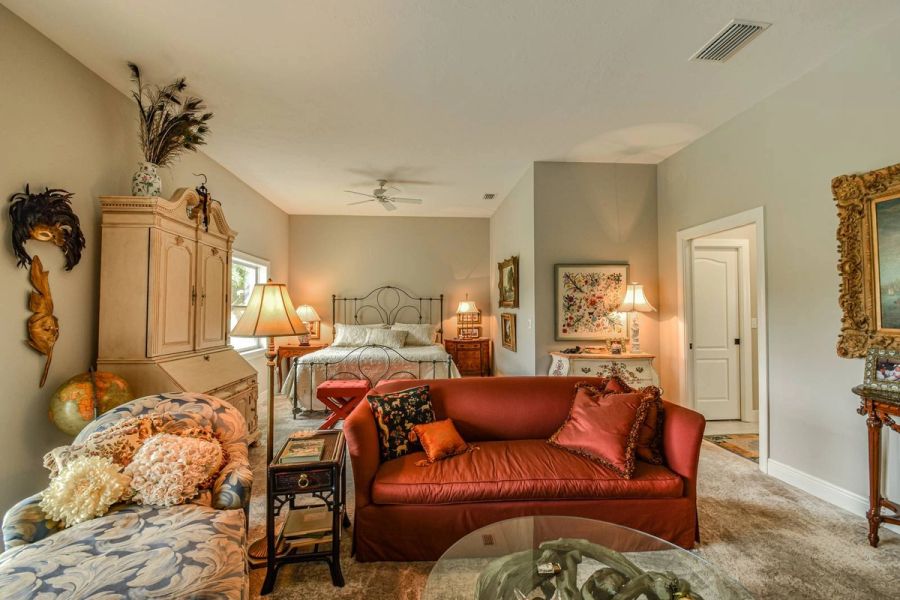 Primary bedroom full view — Custom design-build near IMG Academy, West Bradenton