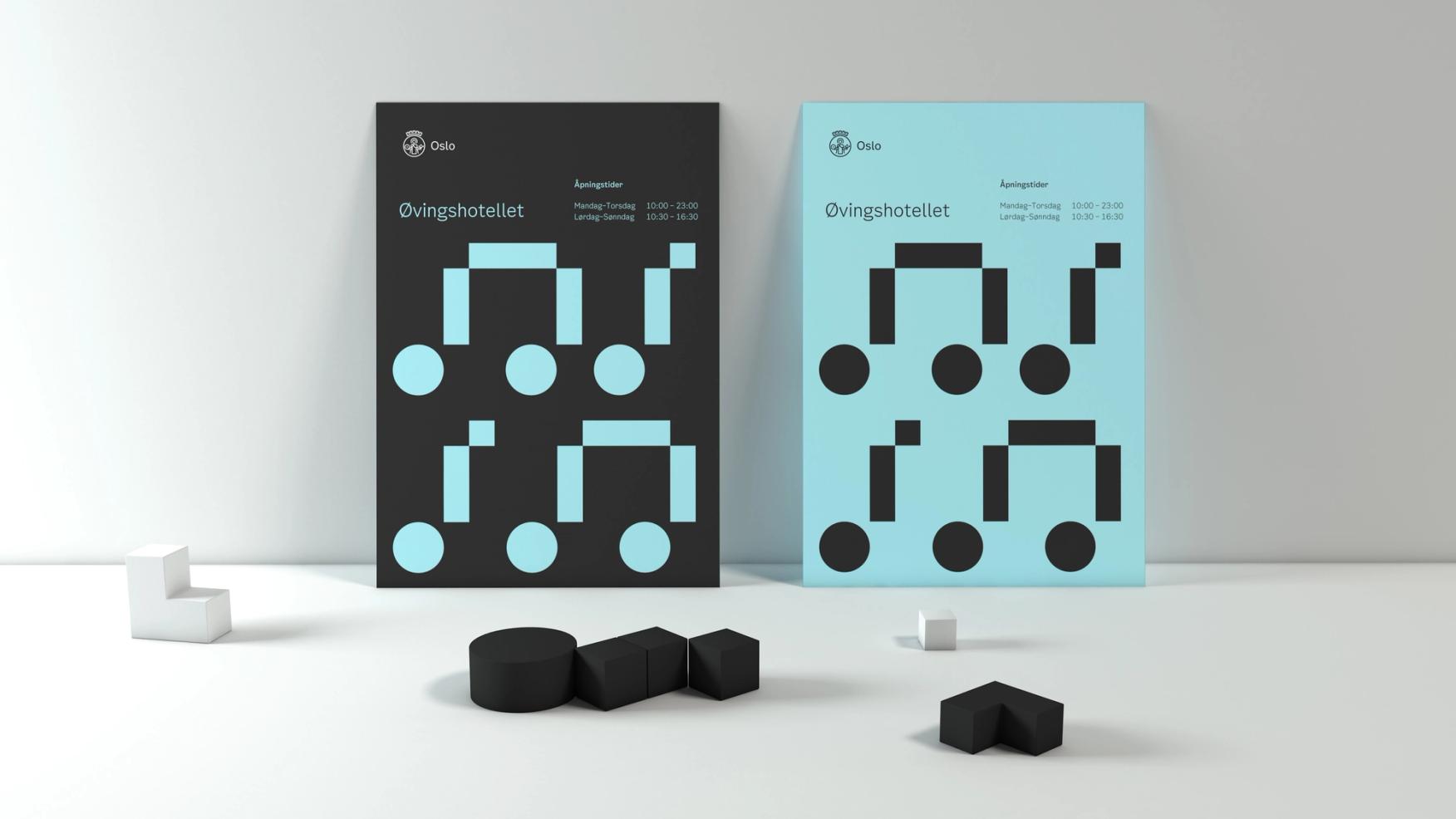 Two examples of poster designs made in the Oslo Municipality Design Tool.