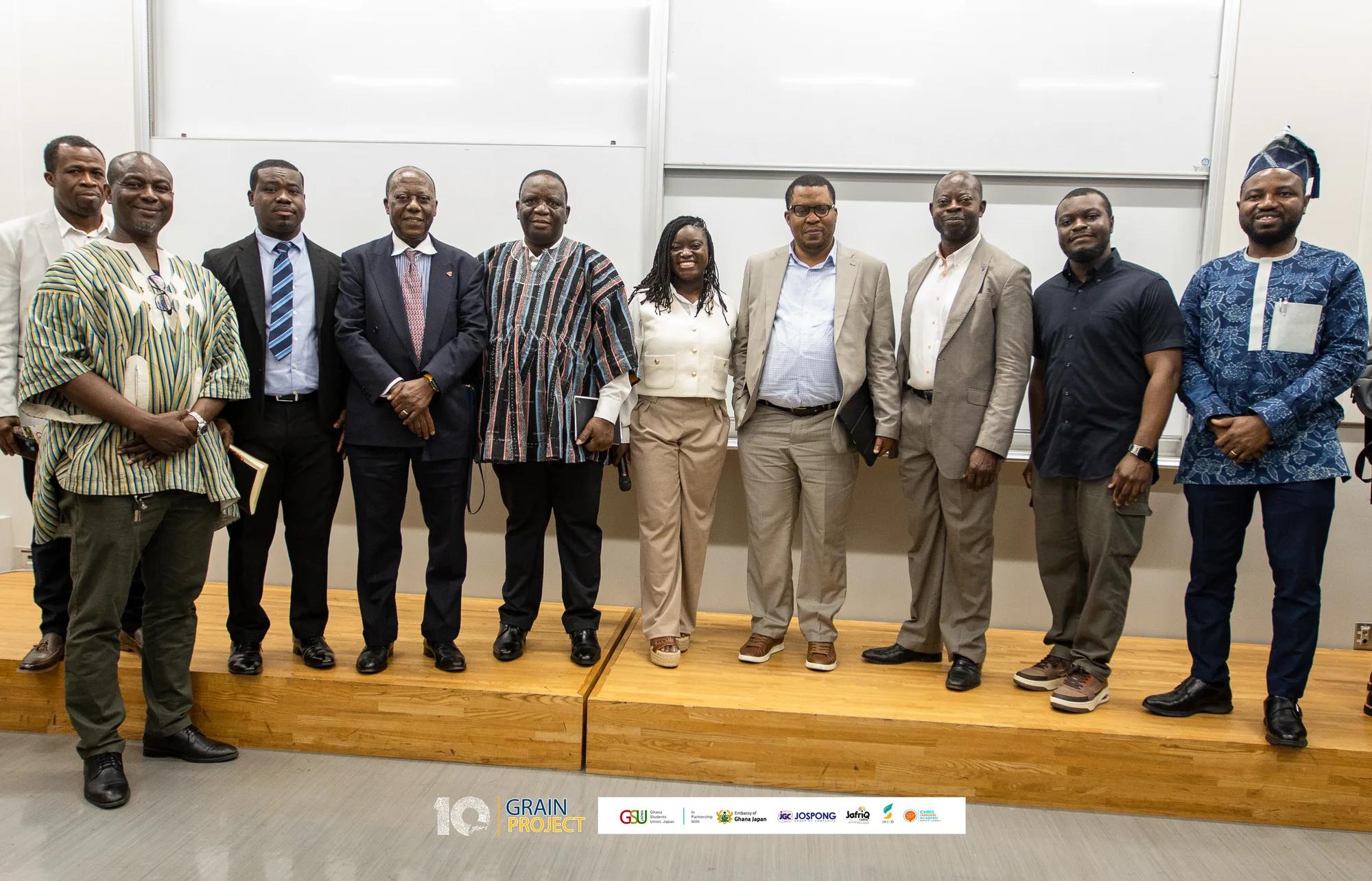 Current and past executives with Dr. Peter Owans, Prof. Samuel Amponsah and Christopher Gaba of the Embassy of Ghana