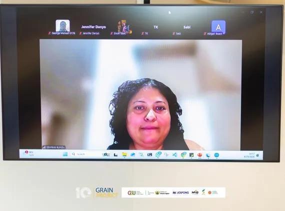 Ms. Devyani Kundu of the Jospong Group giving the opening address online