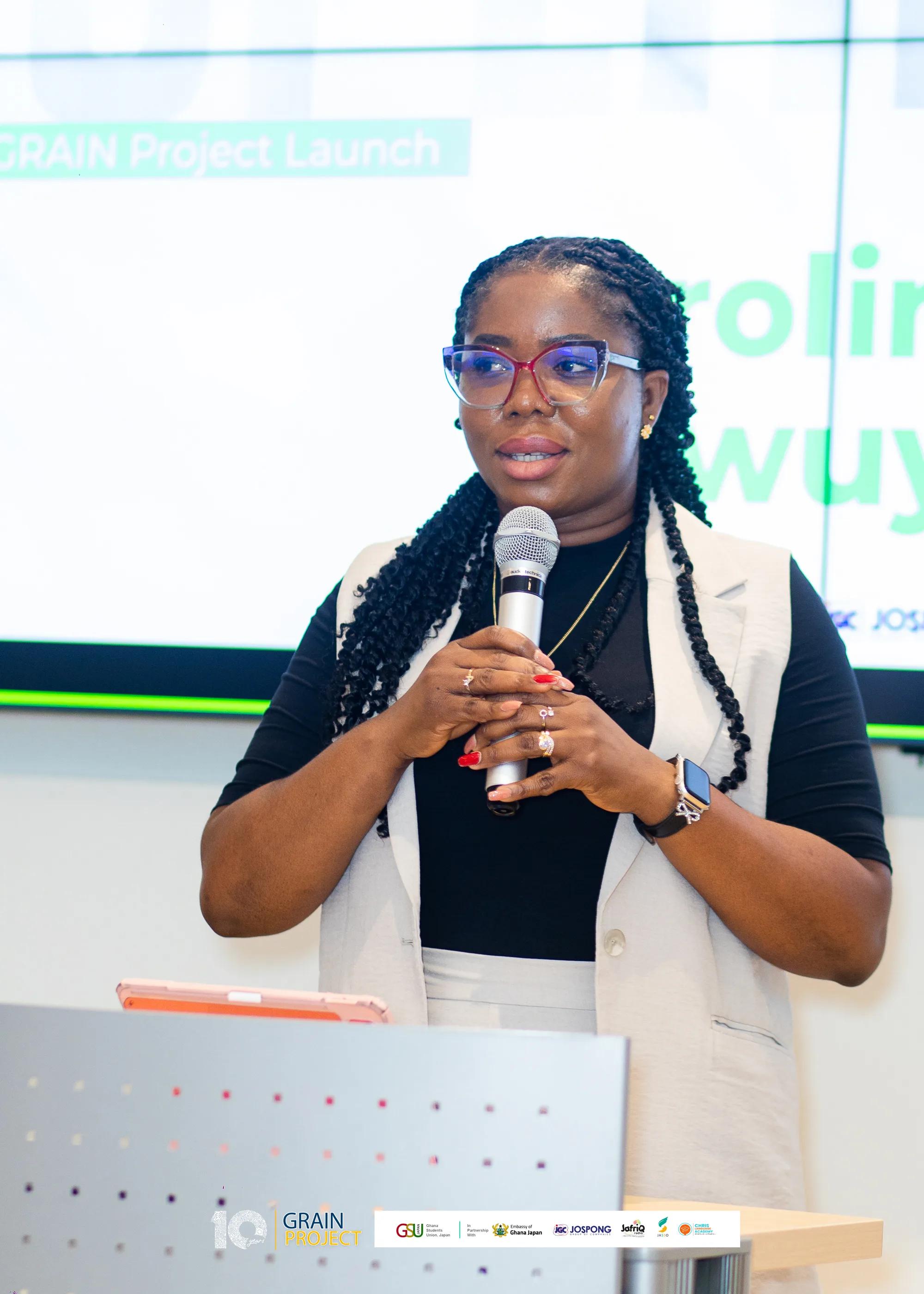 Ms. Caroline Awuye, Immediate Past President, launches GRAIN