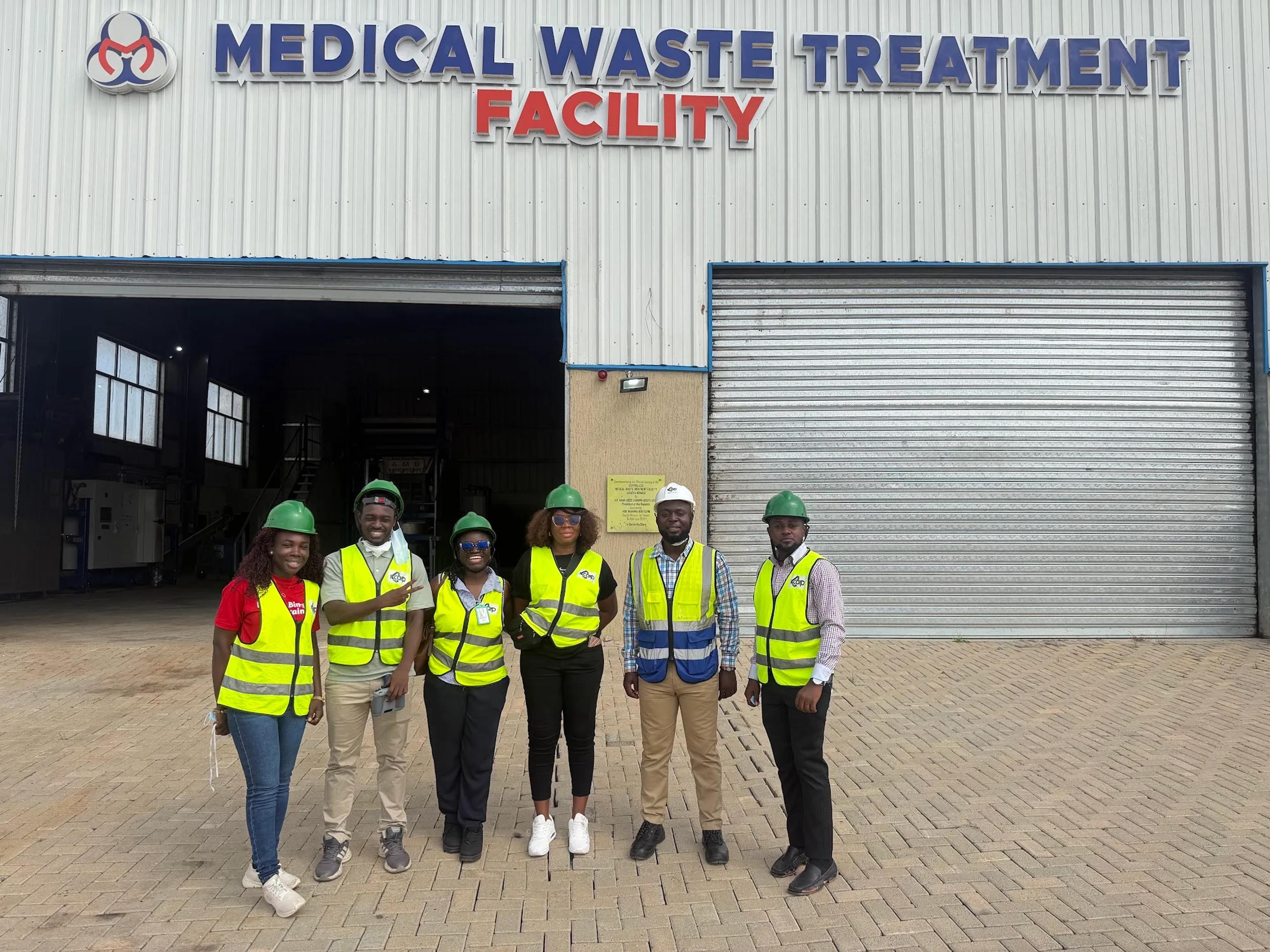 The team in front of the Medical Waste Treatment Facility