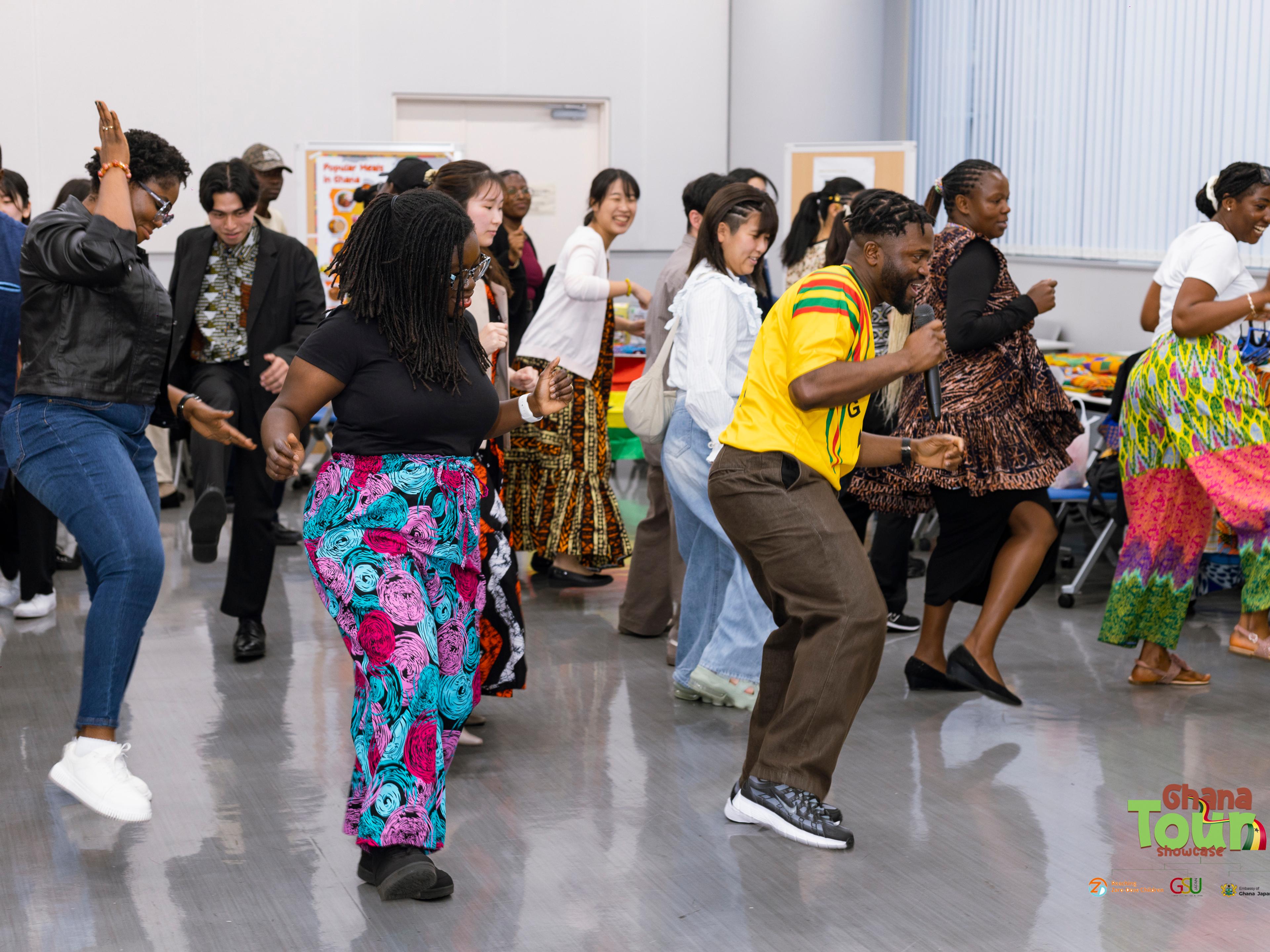 GSU-Japan members dancing at the Ghana tour showcase
