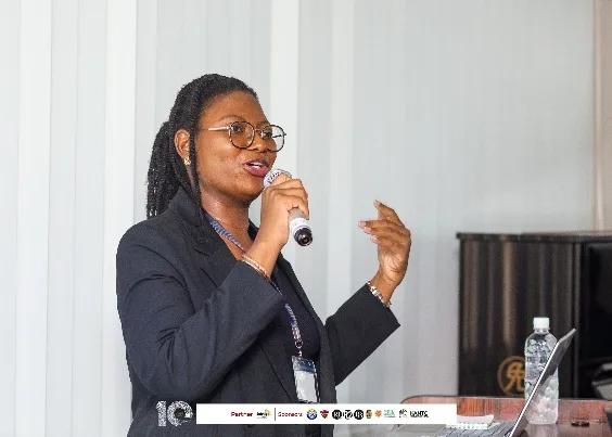 Samilia presenting her research at the 10th Anniversary Symposium