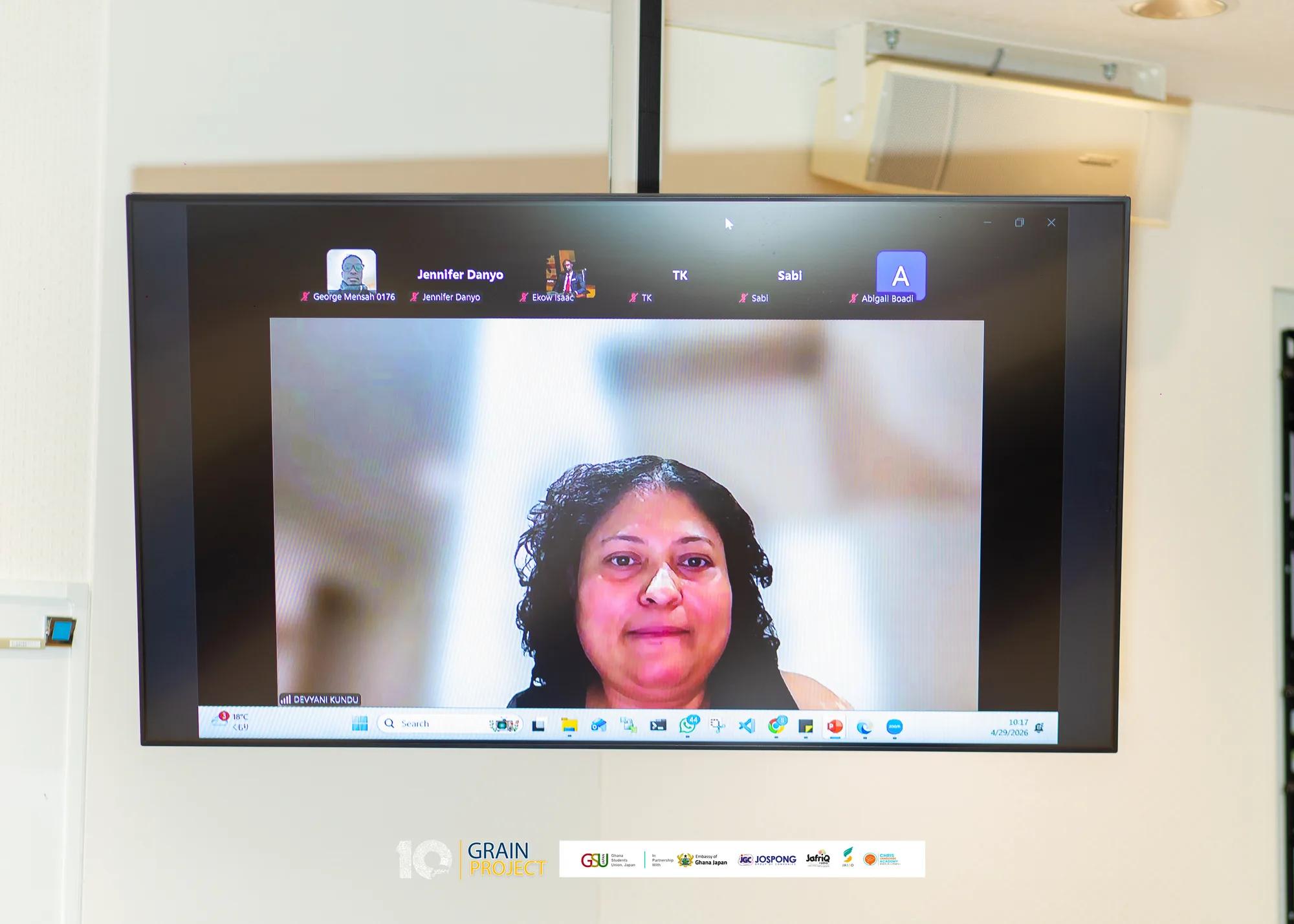 Opening remarks from Ms. Devyani Kundu of the Jospong Group, joining online