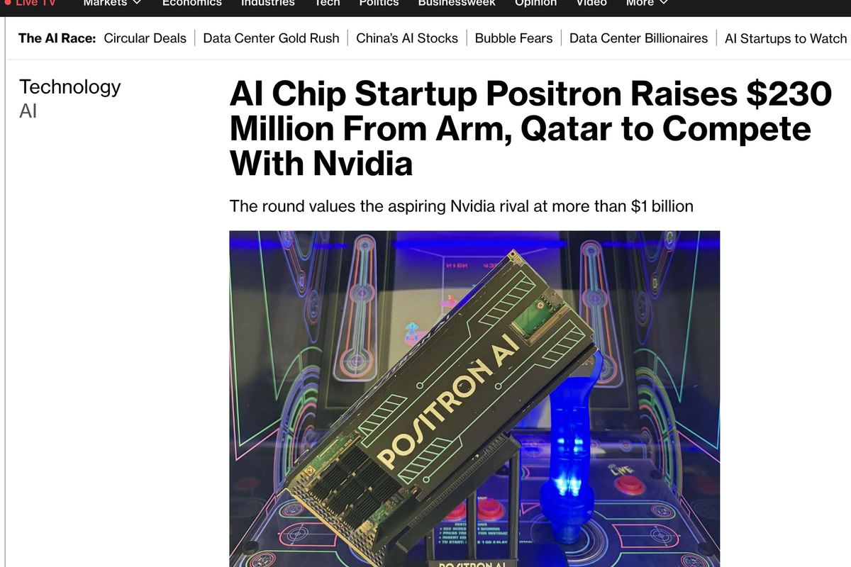 AI Chip Startup Positron Raises $230 Million From Arm, Qatar to Compete With Nvidia