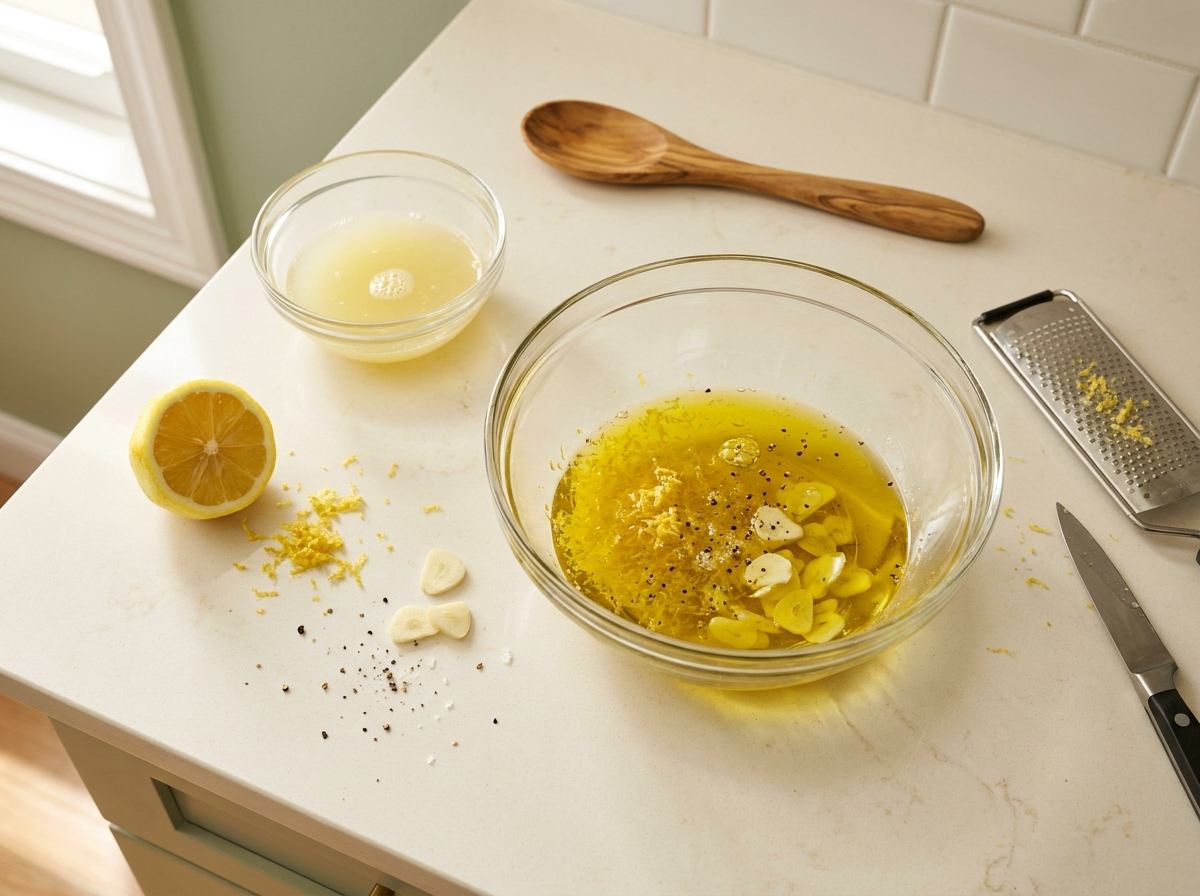 Prepare the lemon and garlic
