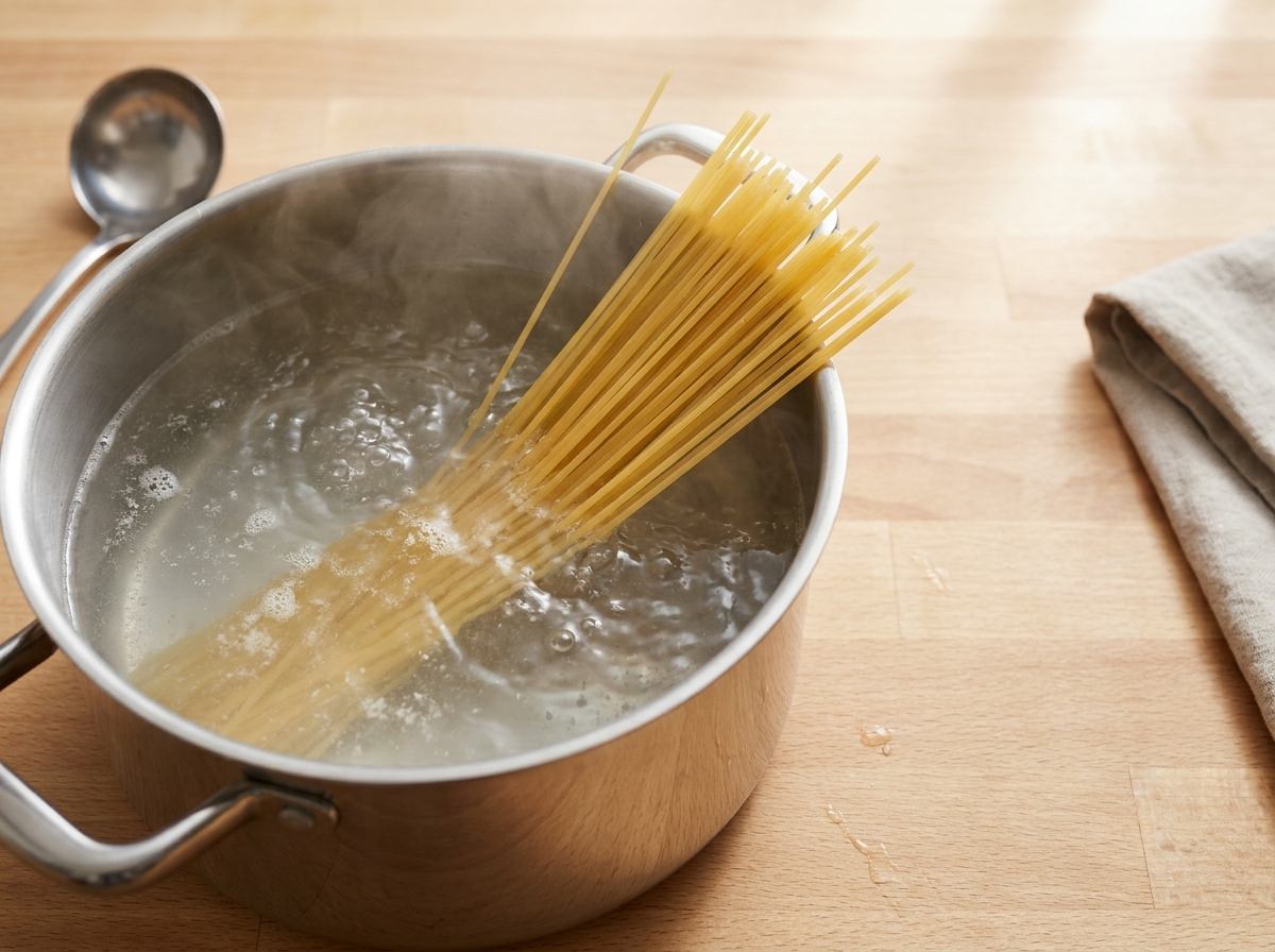 Boil the spaghetti