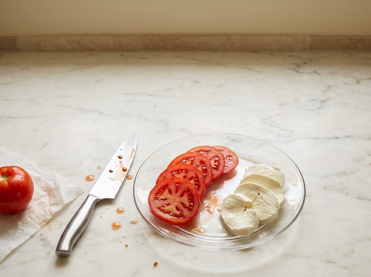 Get the tomatoes and cheese ready