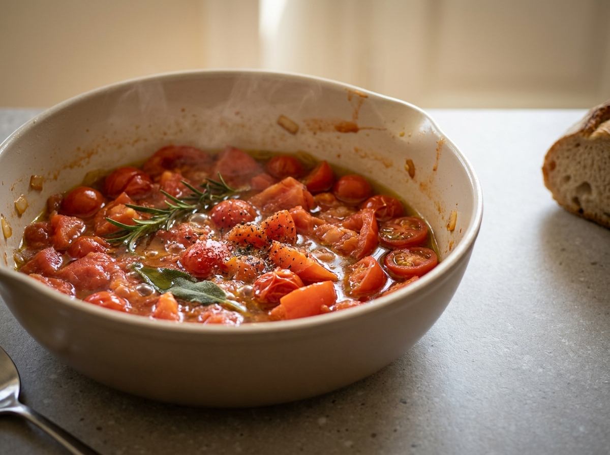 Cook the tomatoes slowly