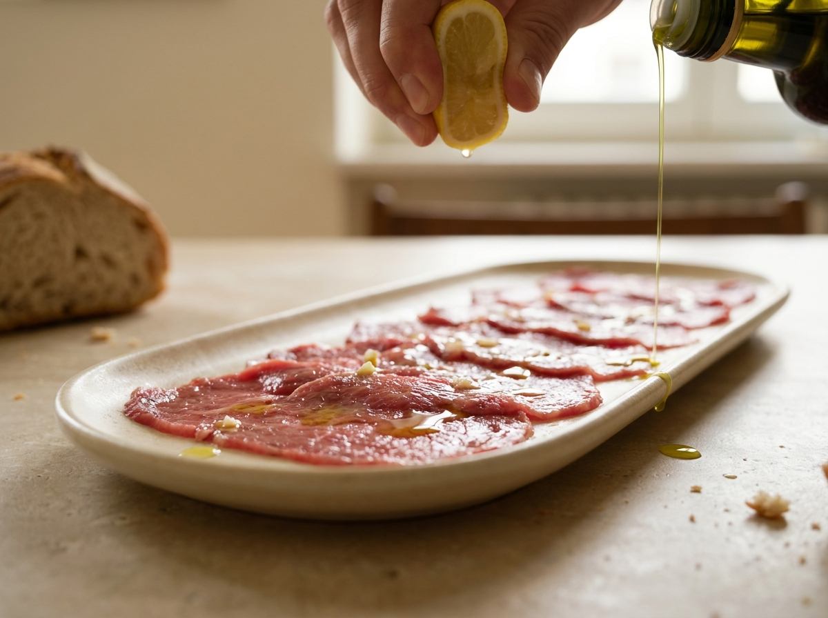 Add lemon and oil