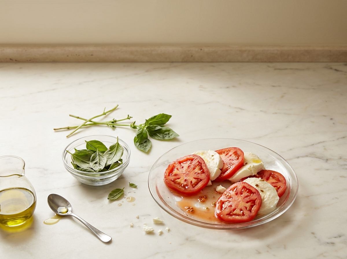 Rinse the basil and choose the oil