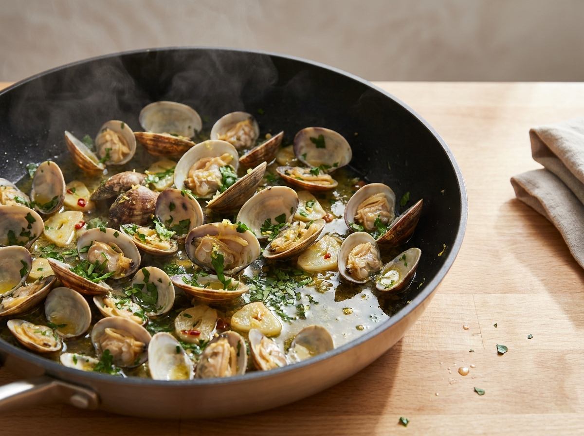 Steam the clams