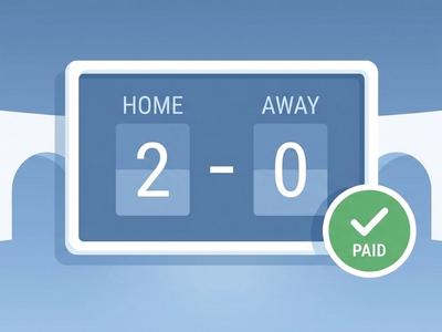 Early payout betting strategy illustrated with a football scoreboard showing a 2-0 lead and a green Paid badge indicating early payout has triggered