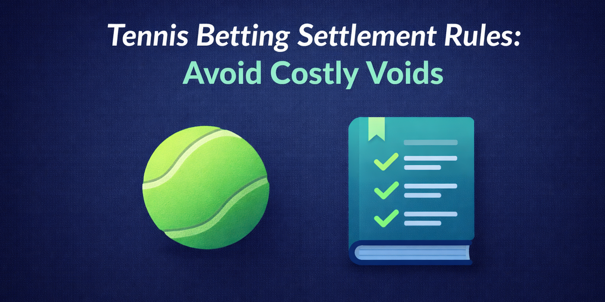 Minimal banner with a tennis ball icon and simple rule-check list motif