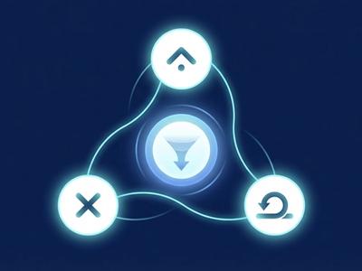 Abstract illustration showing 1, X, 2 betting outcome nodes connected to a central hub on a navy blue background, representing exchange netting