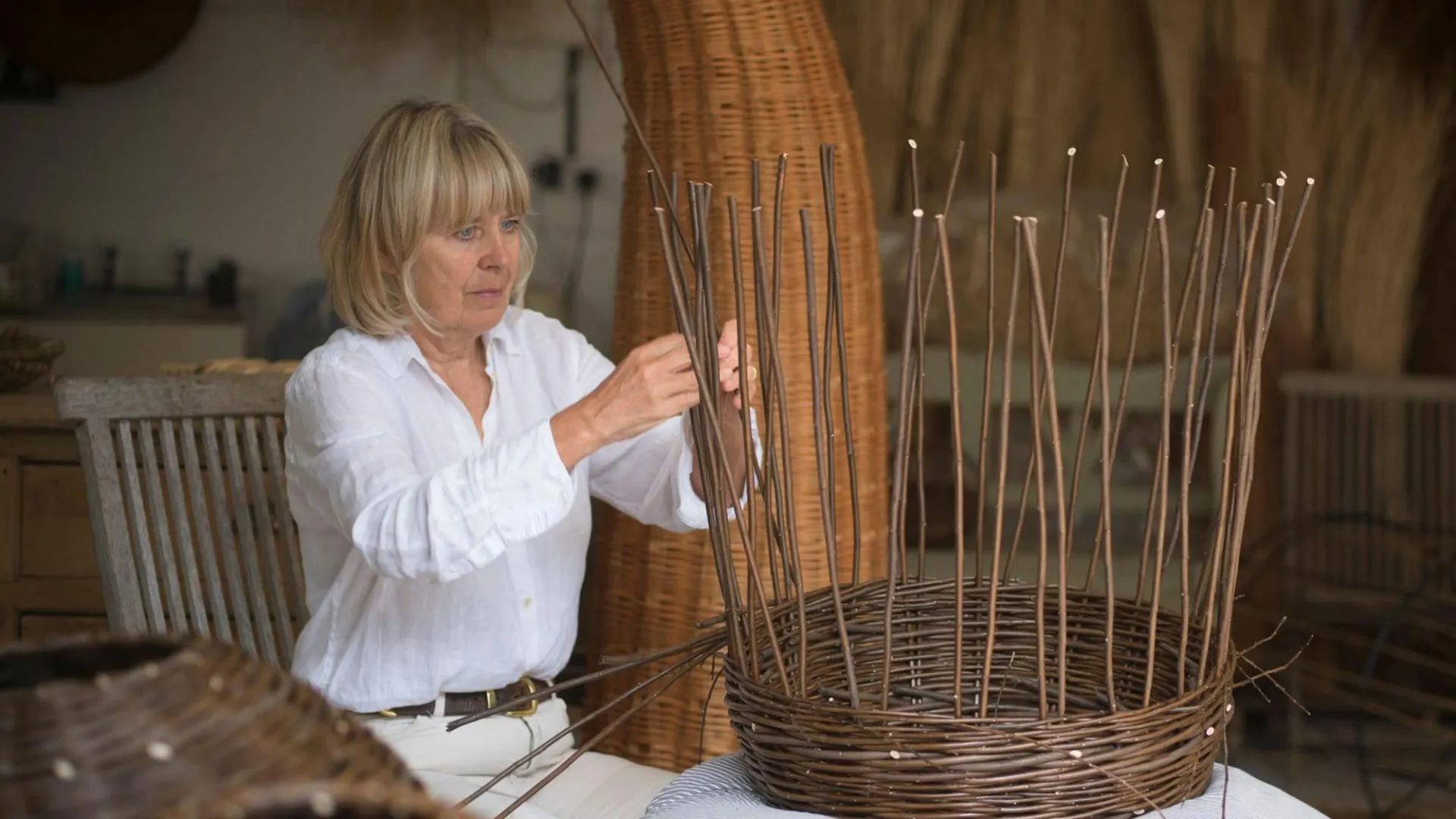 Angela Palmer weaving