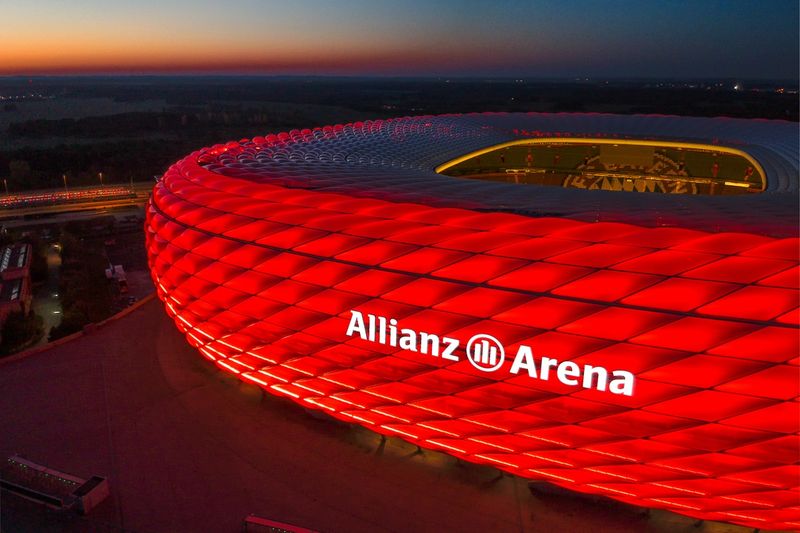 Allianz Arena aeril at Dusk