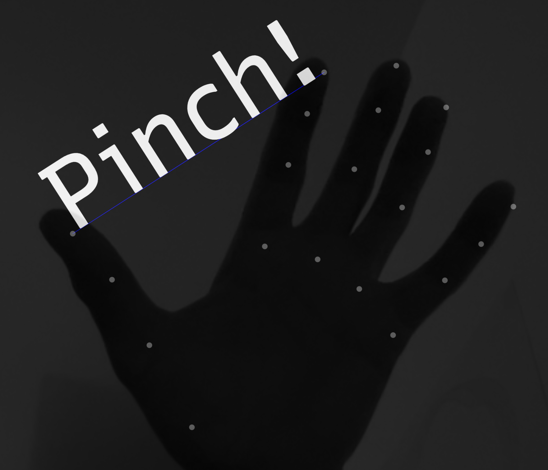 handpose machine learning library to pinch text