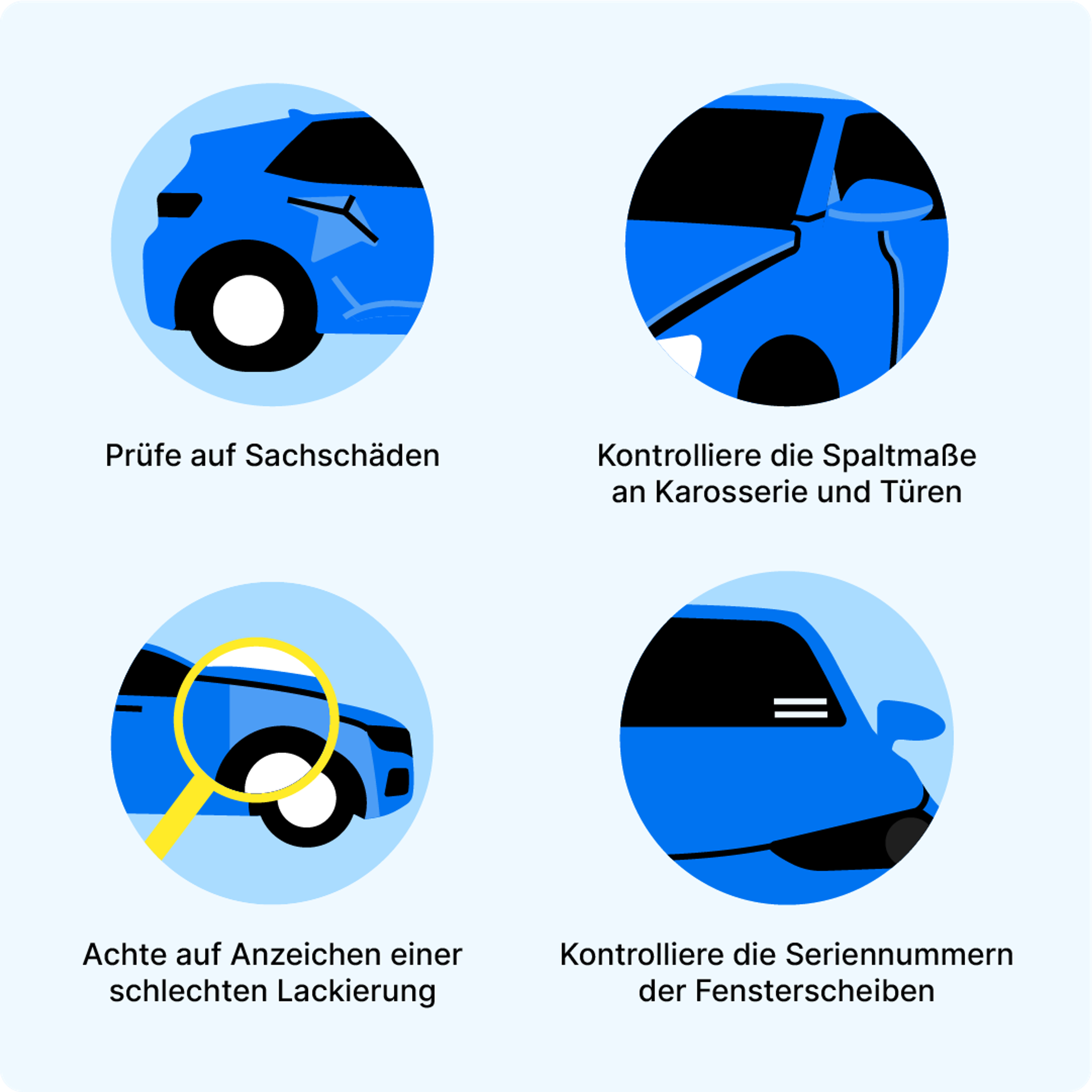 Wie man ein Auto auf sichtbare Schäden überprüft