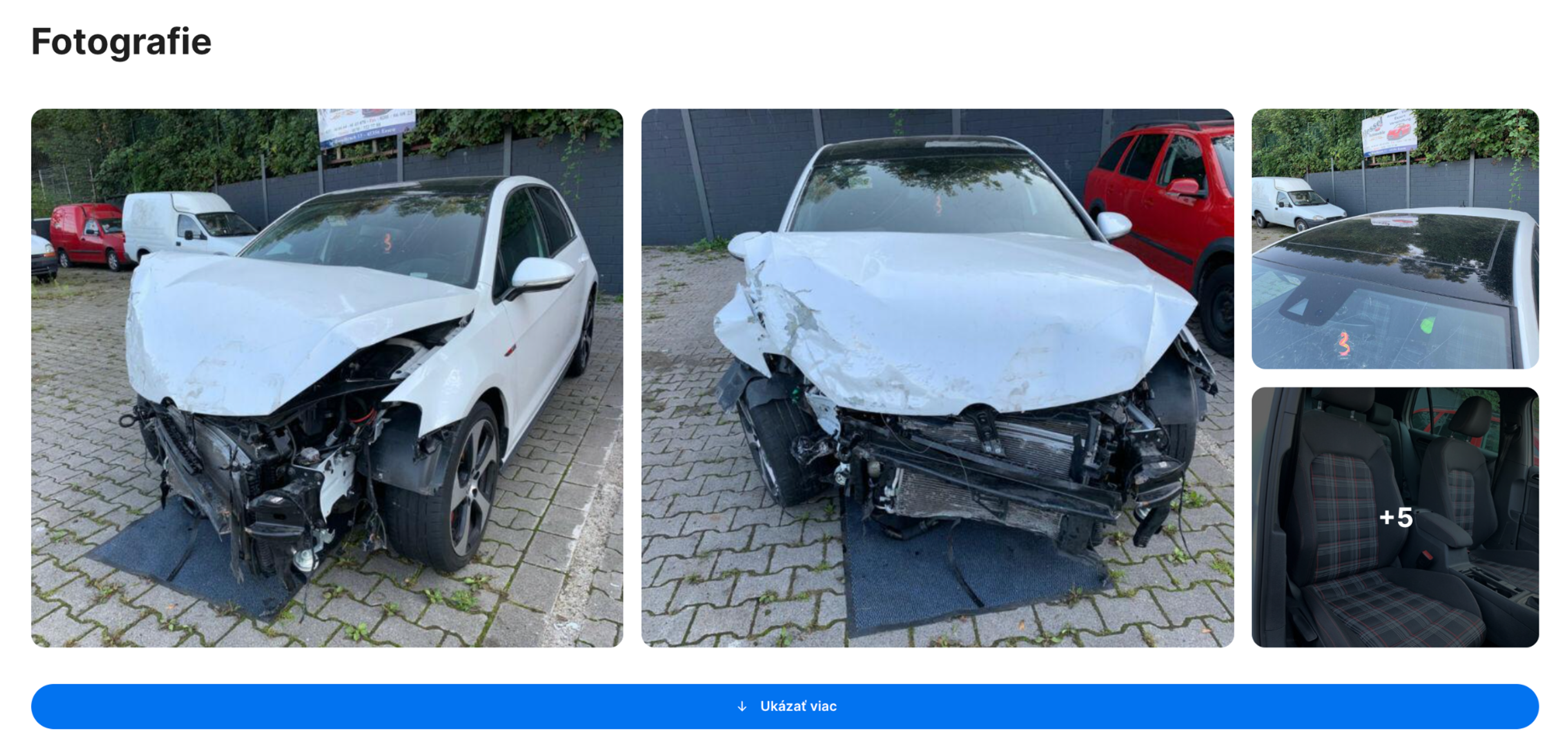 Fotografie viditeľného poškodenia