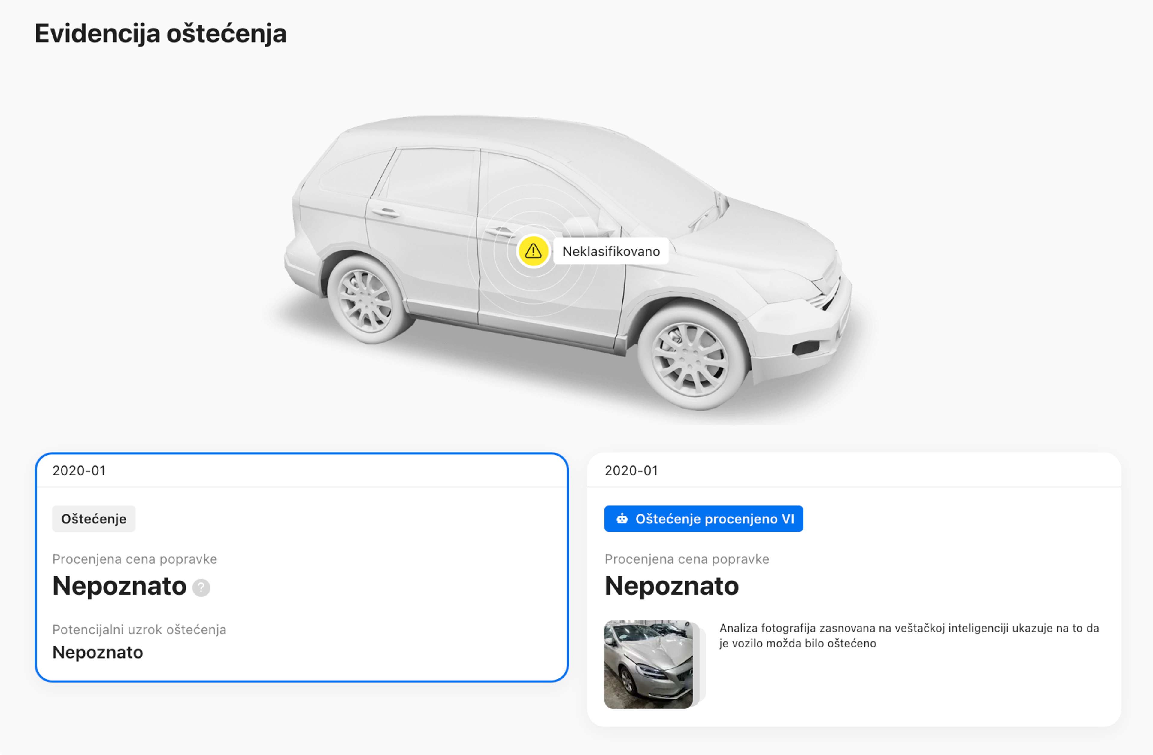 AI je otkrio štete na osnovu fotografija vozila