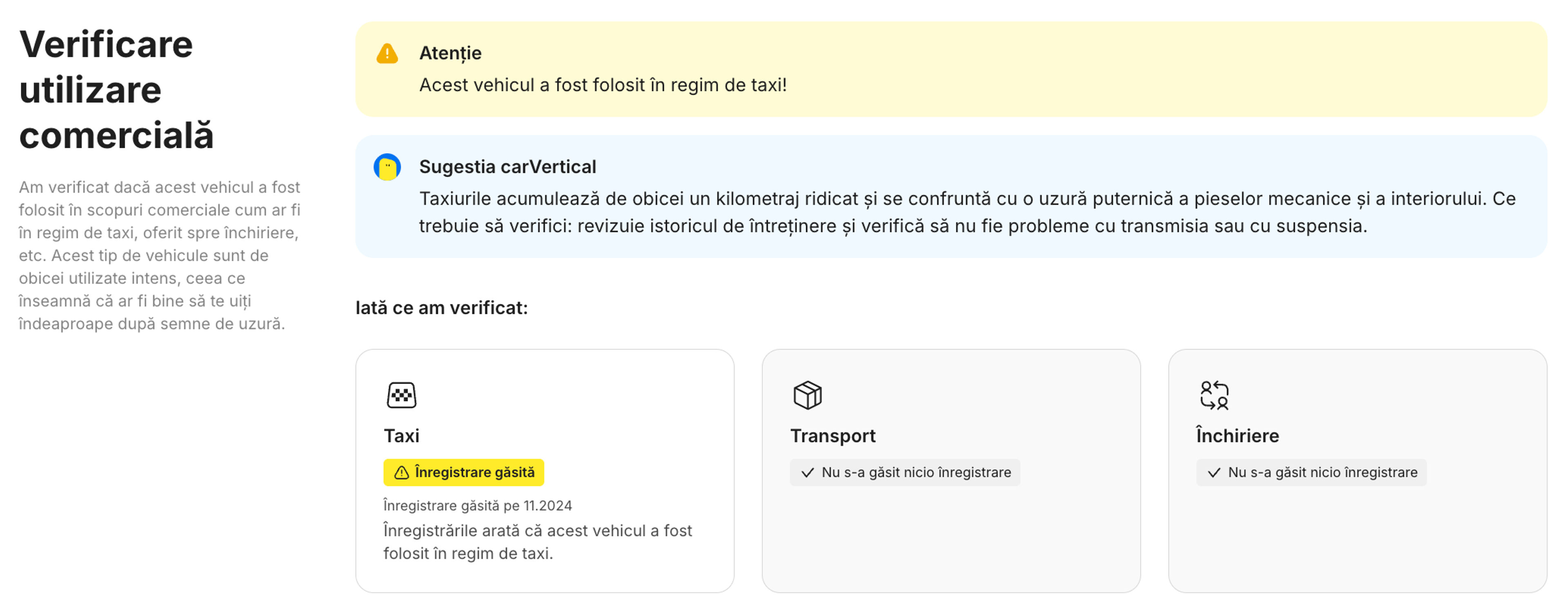 verificare utilizare în scop comercial