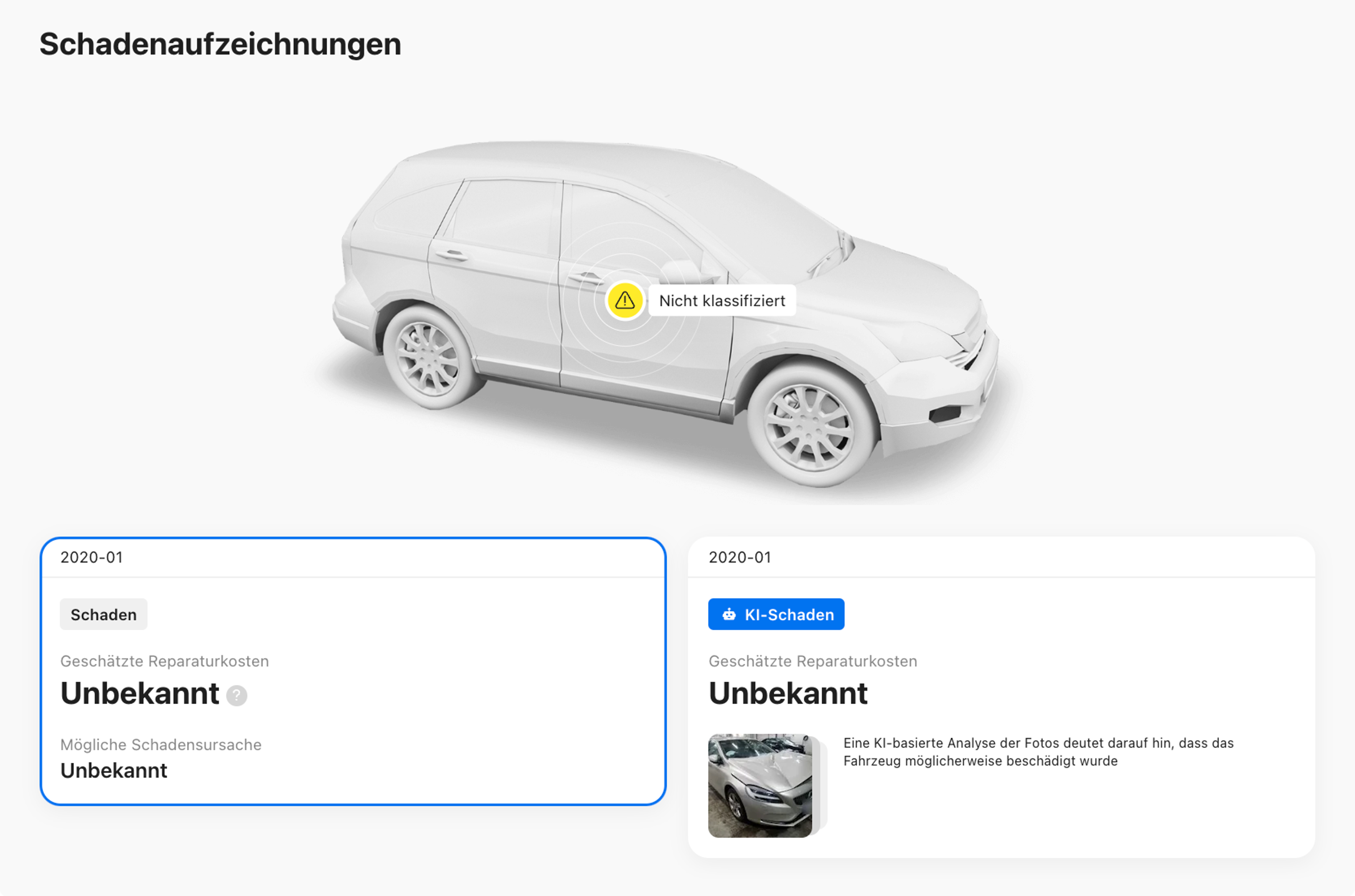 KI hat Schäden anhand von Fahrzeugfotos erkannt