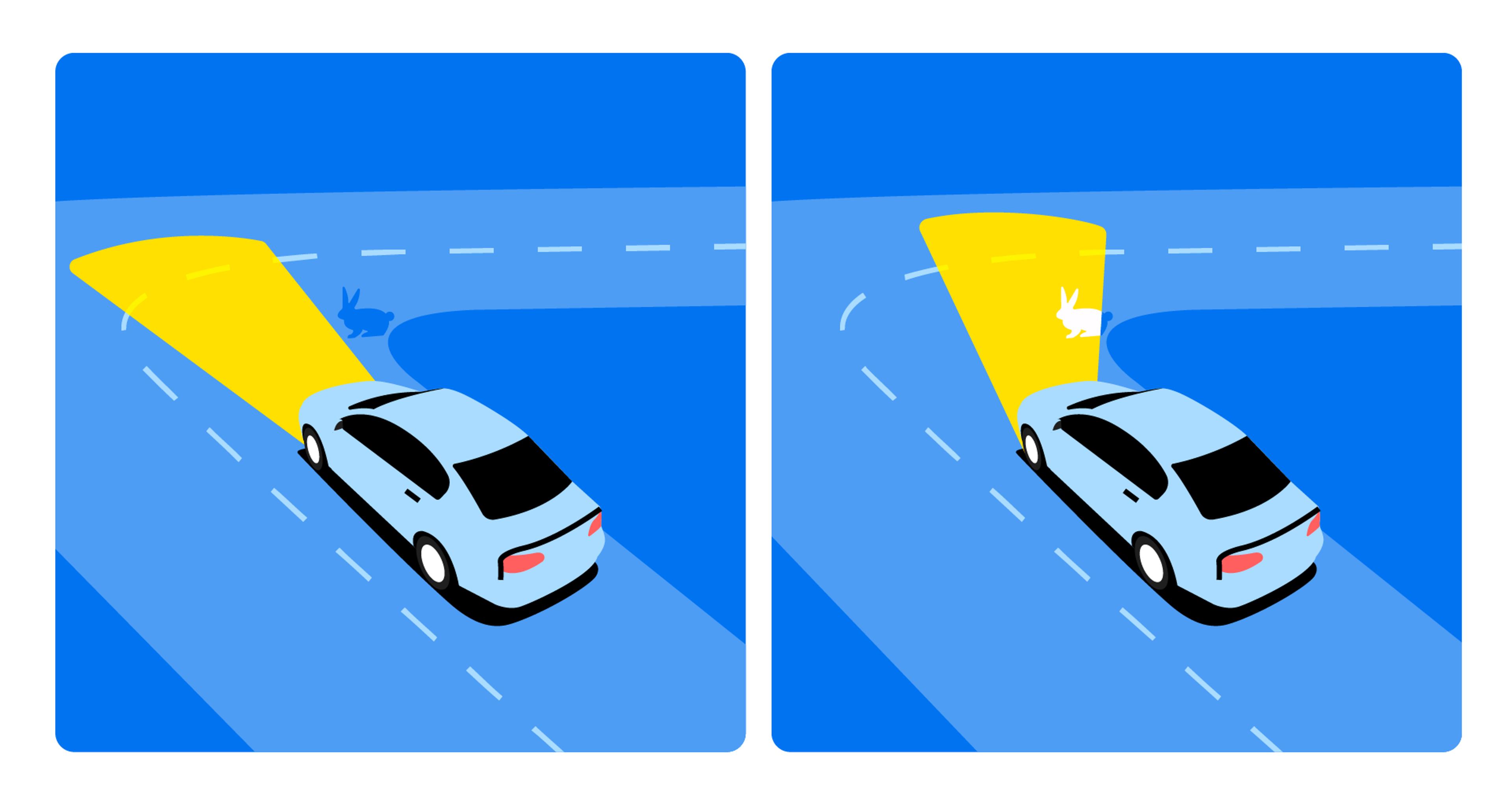 How car's adaptive headlights work