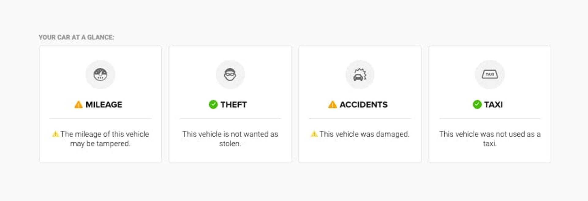 dashboard review of car history