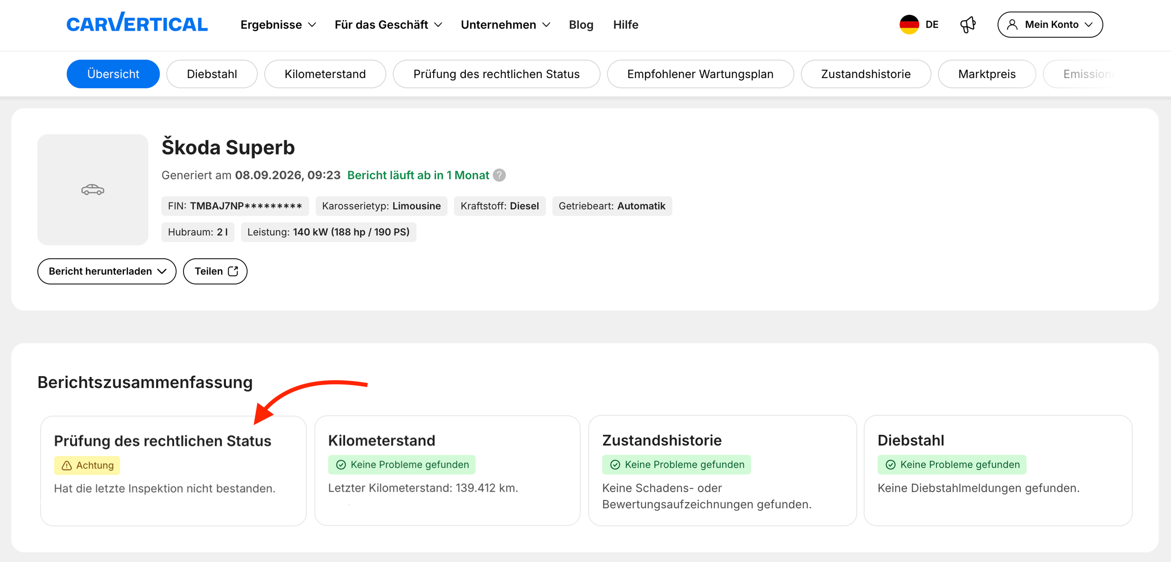 Berichtszusammenfassung