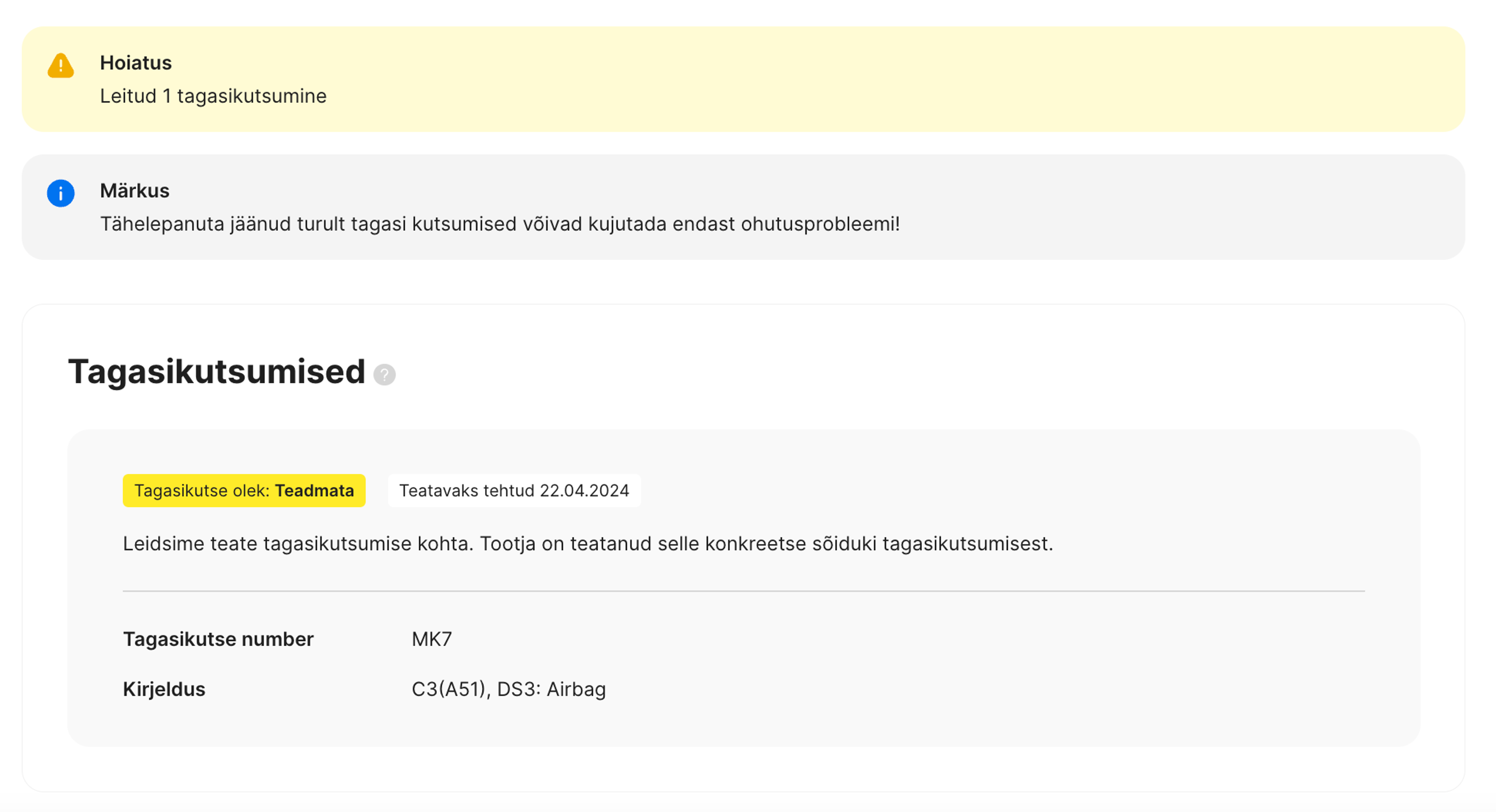 Meenuta carVerticali aruandes