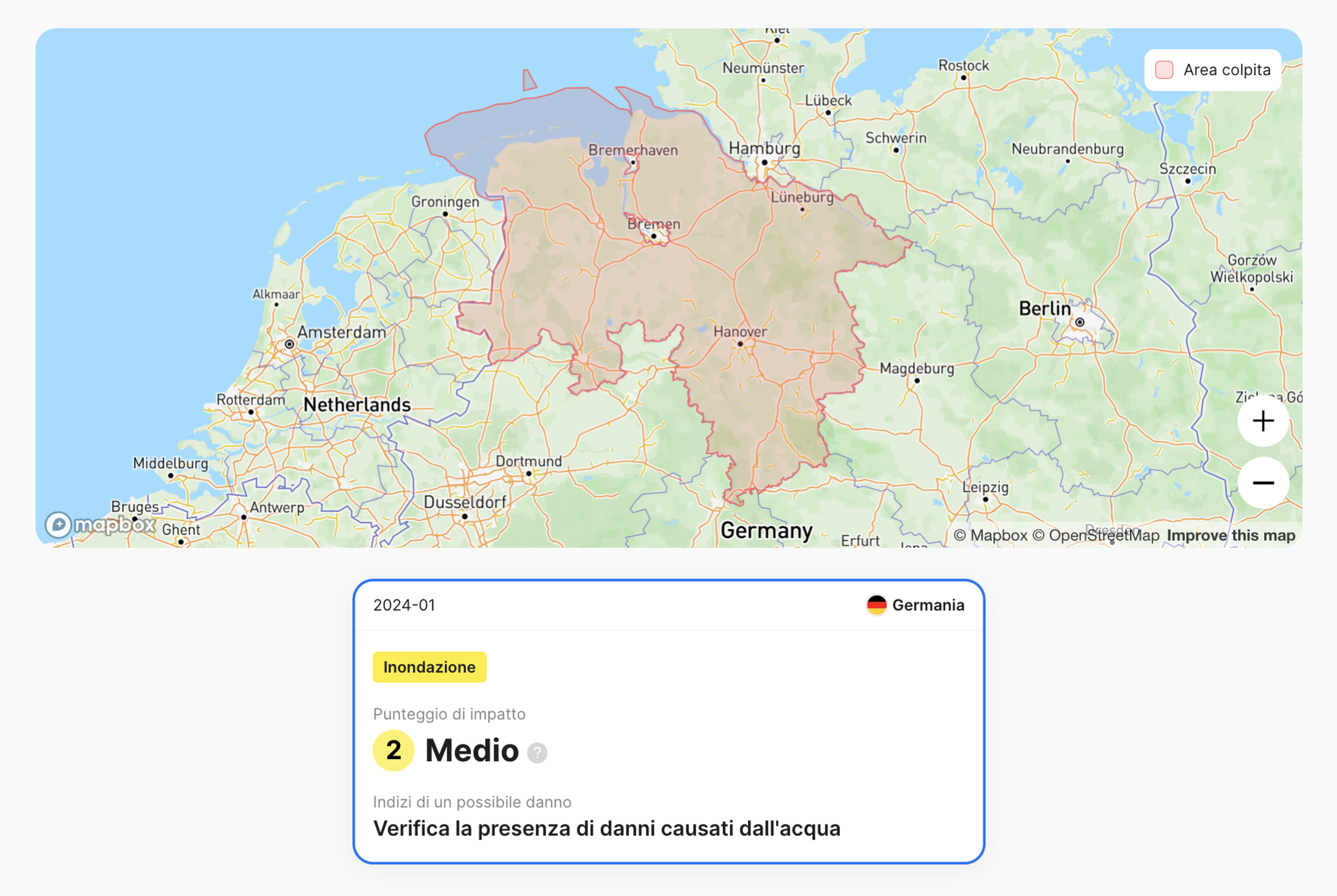 danni da inondazione rilevati nel report carVertical