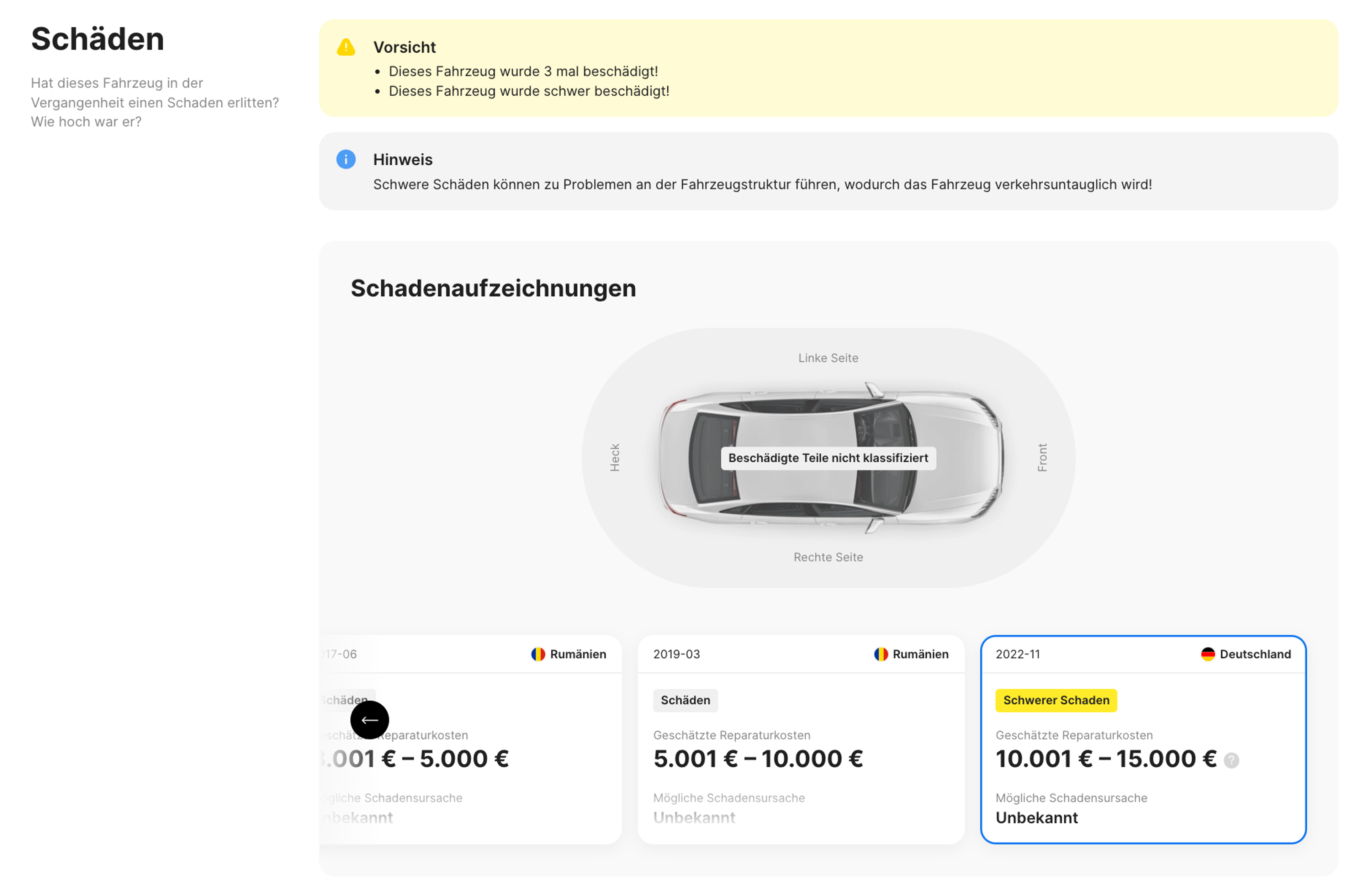 Schadensabschnitt