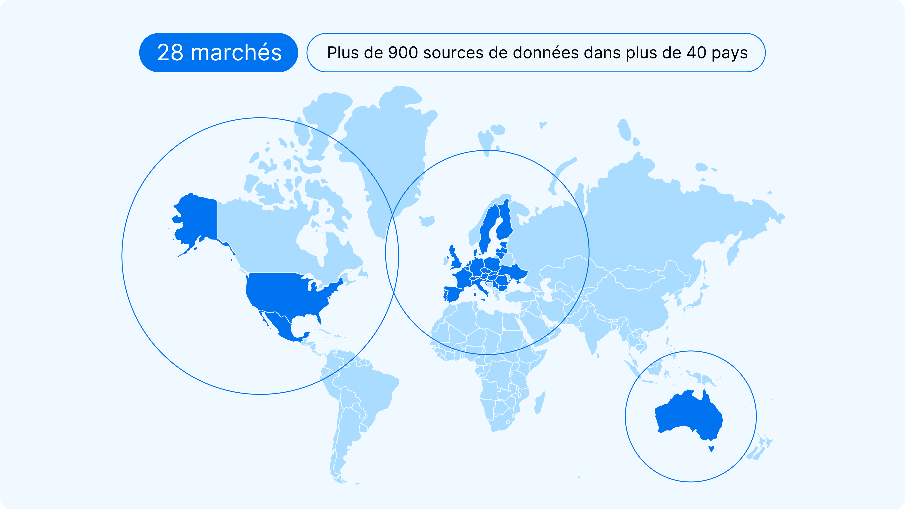 Marchés, sources de données, pays de données, image cartographique