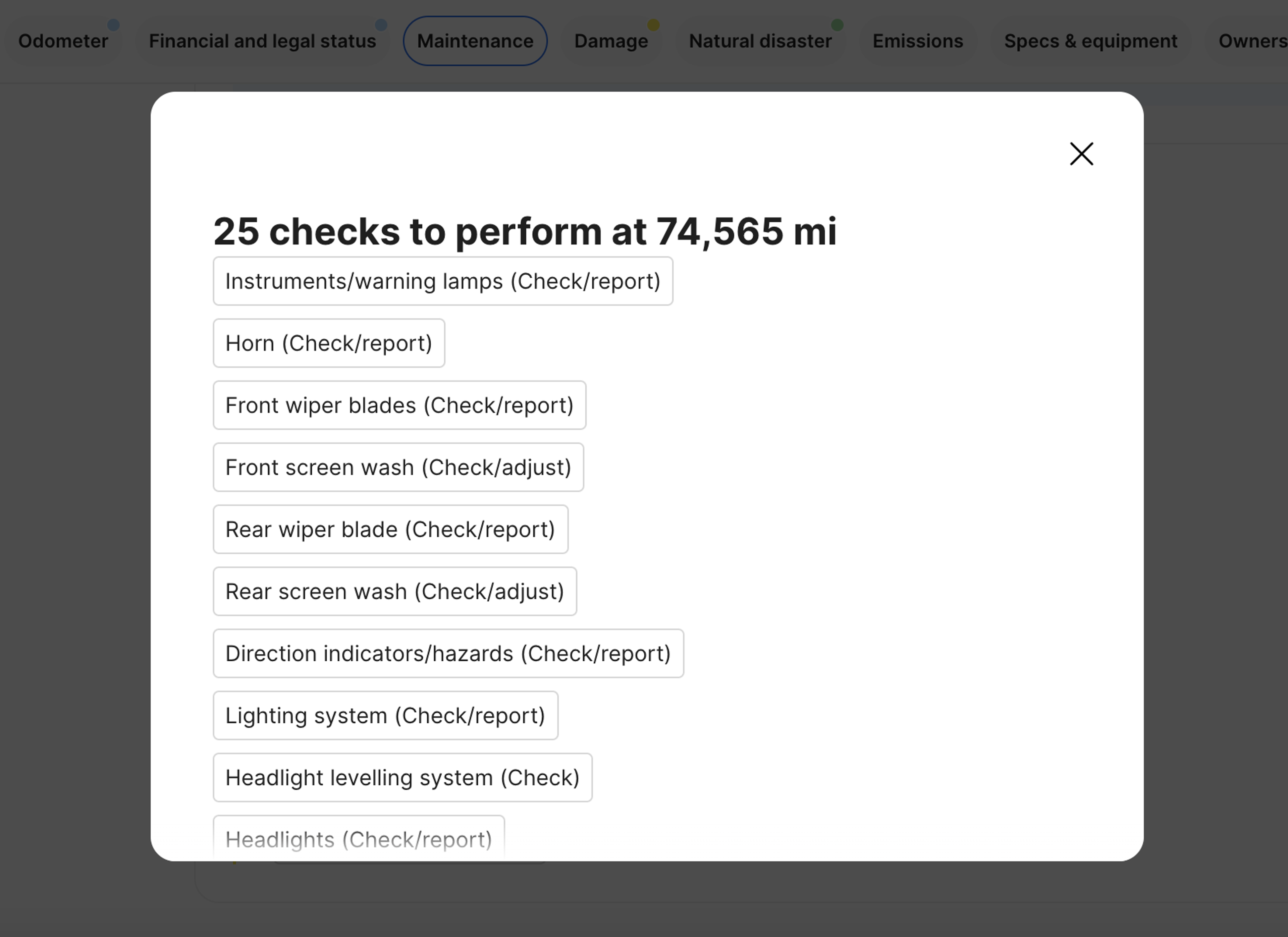 checks to perform in vehicle