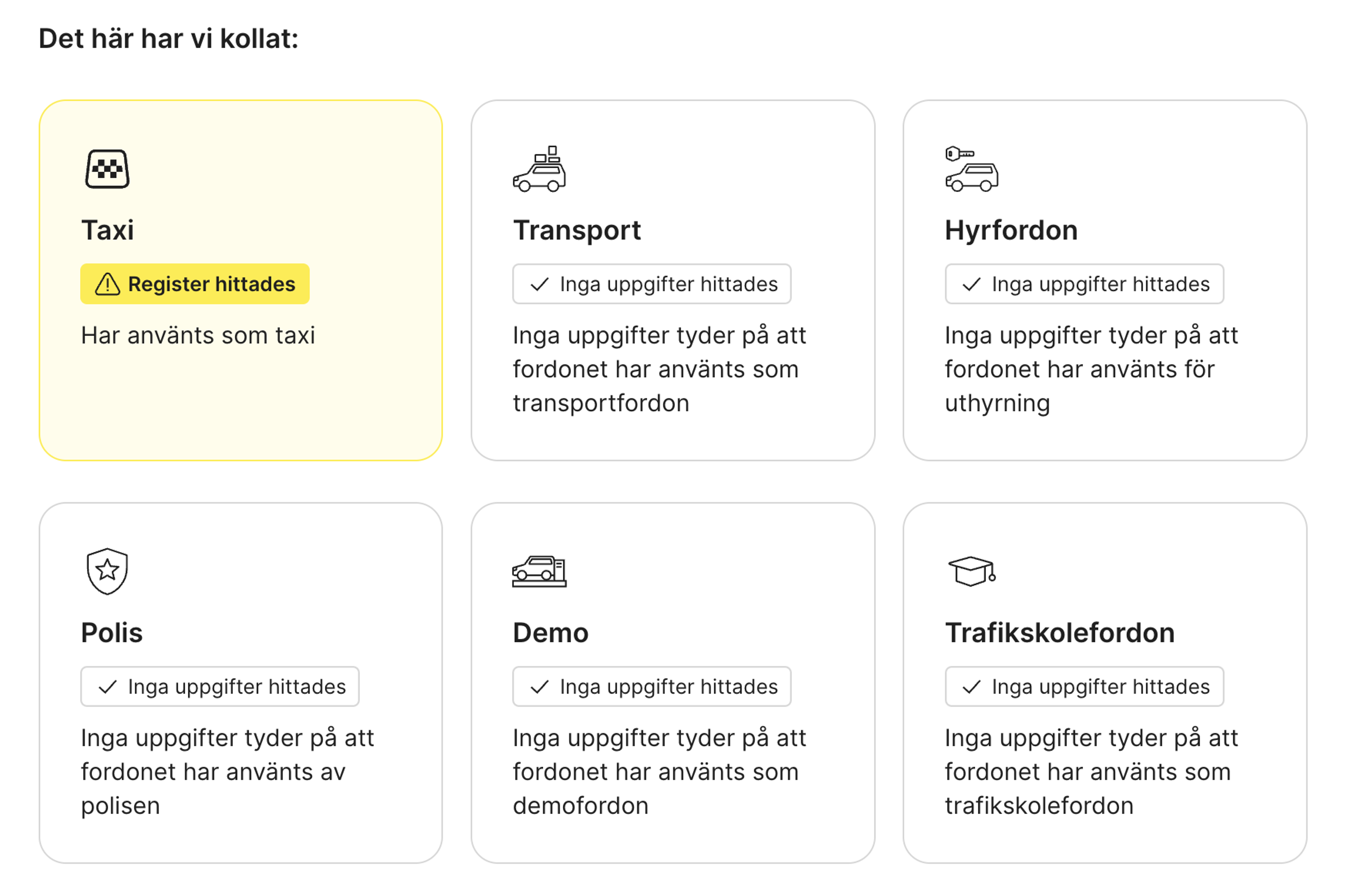 taxipost finns i rapporten "carVertical"