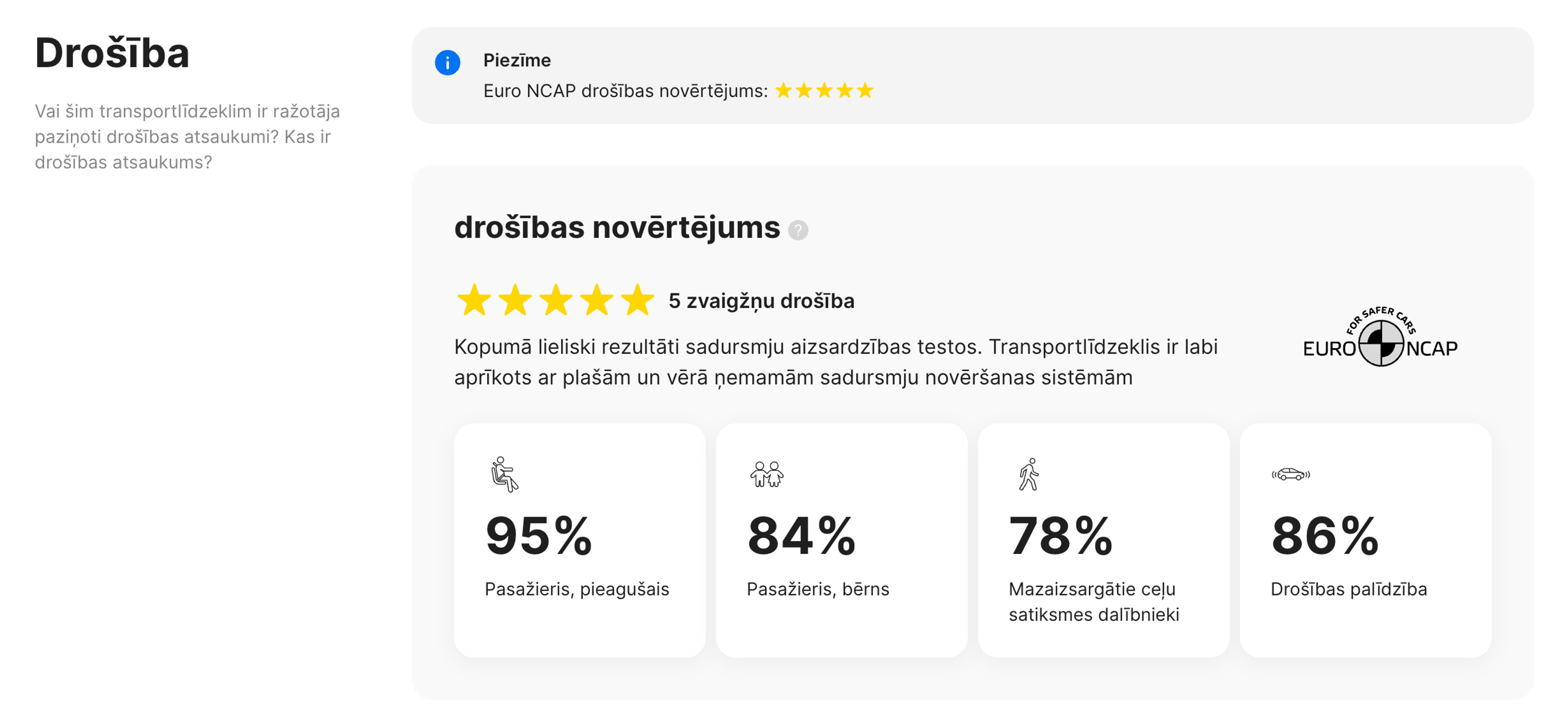 Drošības sadaļa carVertical pārskatā