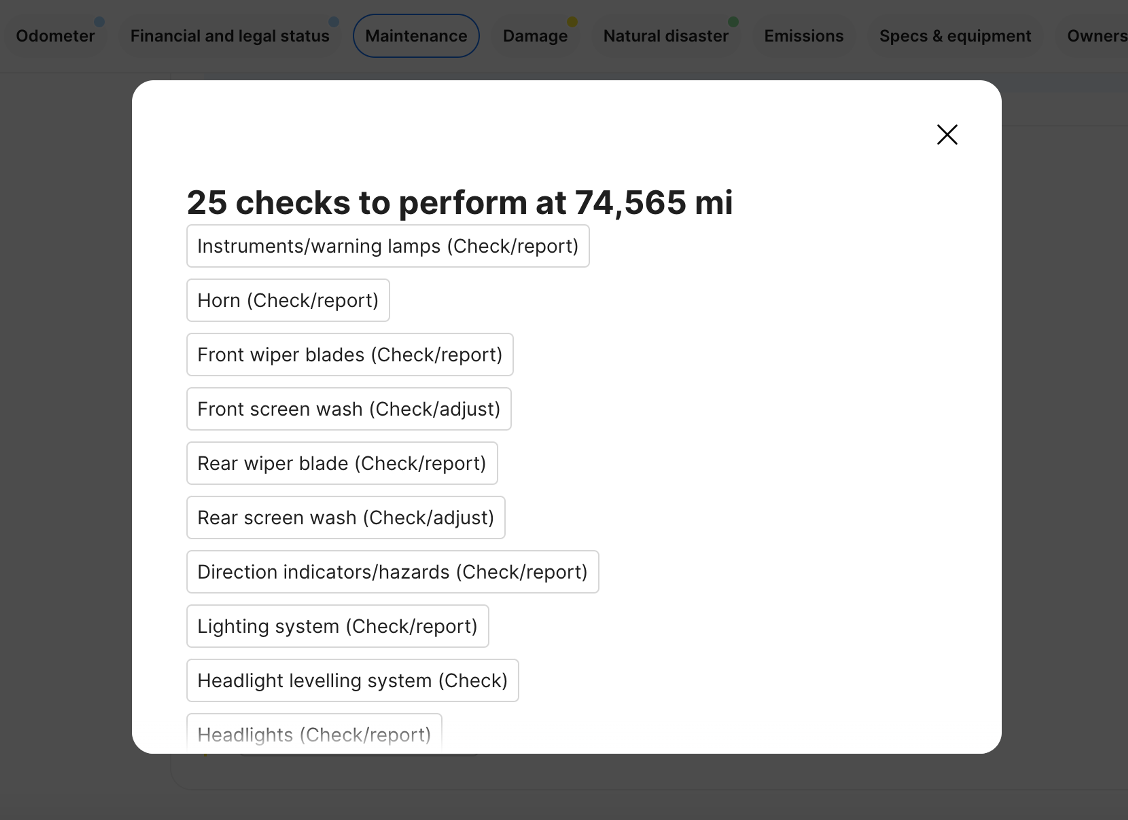checks to perform in vehicle