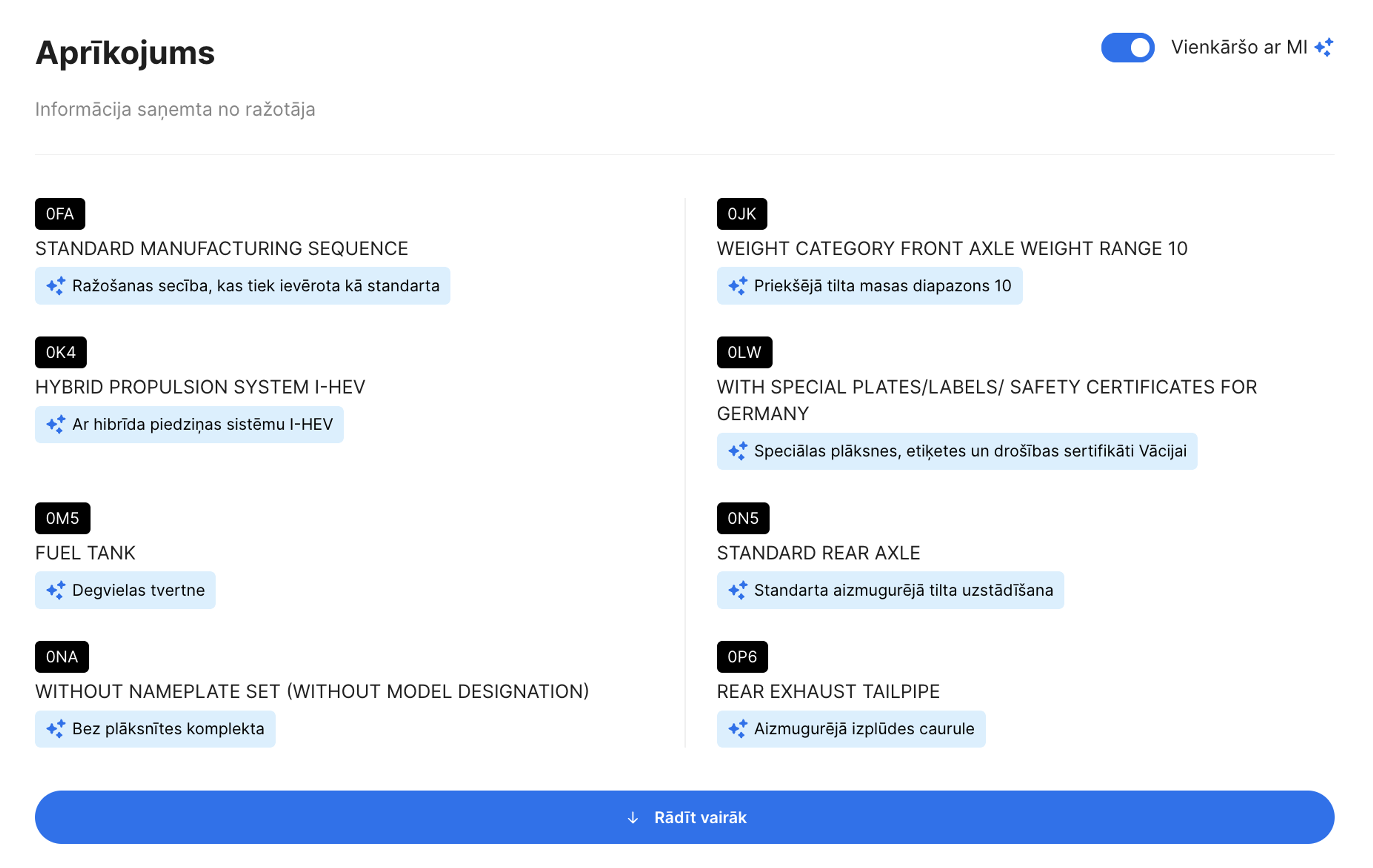 Vienkāršojiet ar AI funkciju carVertical pārskatā