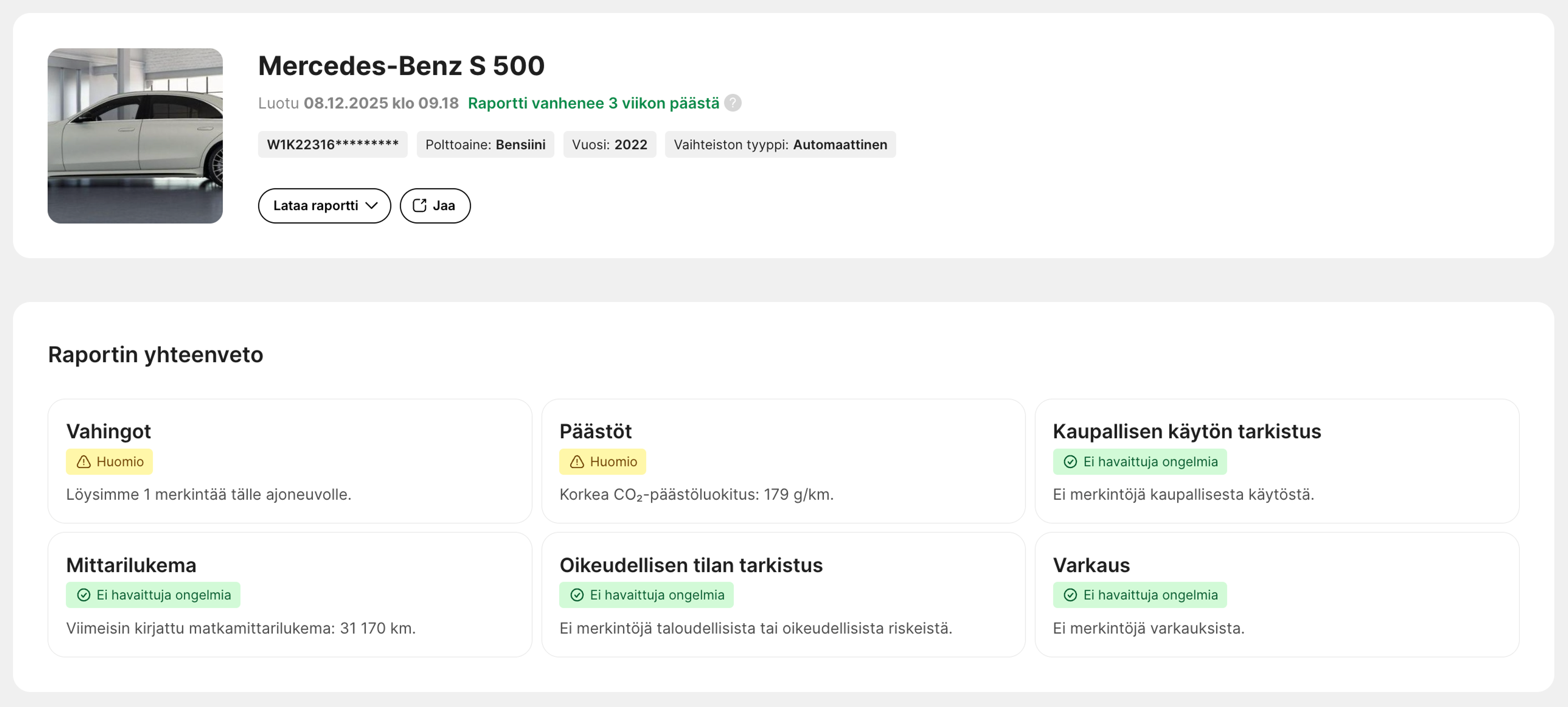 Raportin Yhteenveto-osio